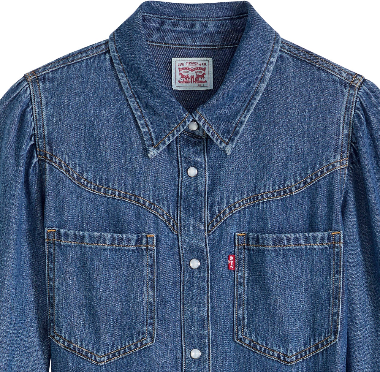 Levi's® Jeanskleid »JOURNEY LS MAXI DRESS« Eingrifftaschen mit Bindegürtel