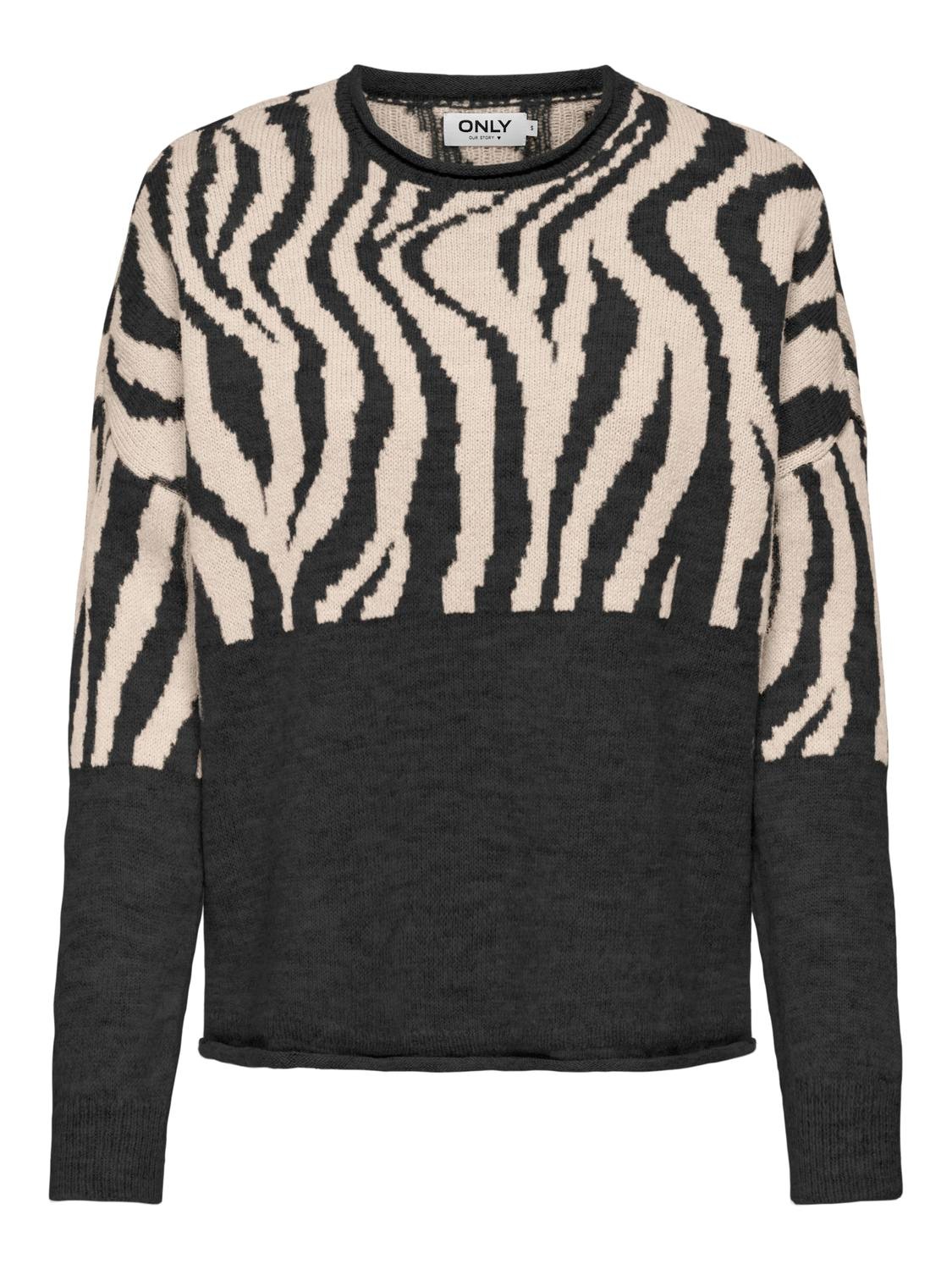 ONLY Rundhalspullover »ONLJADE ZEBRA LS O-NECK CC KNT«