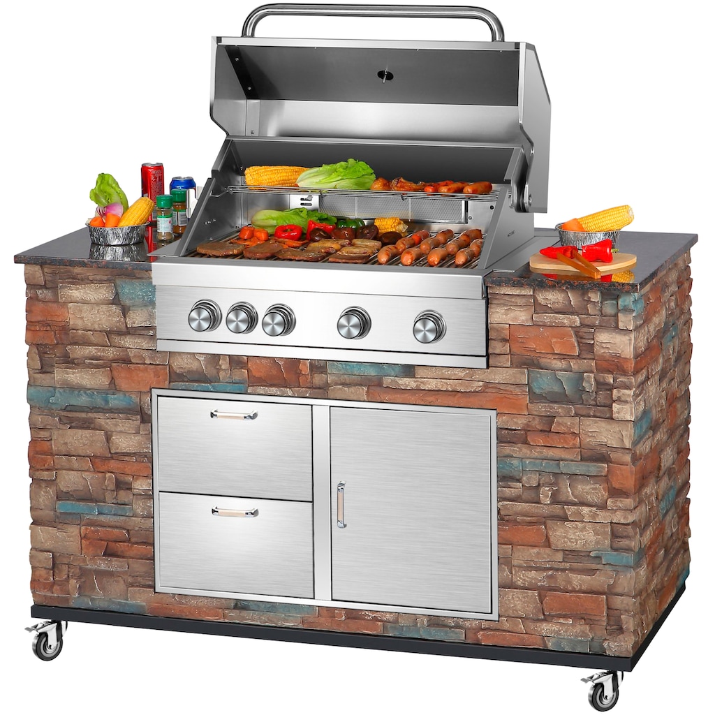 El Fuego Gasgrill »Grillküche Built-in«, BxTxH: 147x68x130 cm