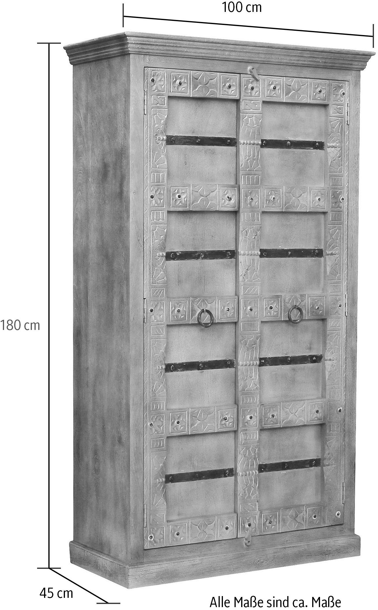 SIT Garderobenschrank »Daipur« geschnitzte Verzierungen