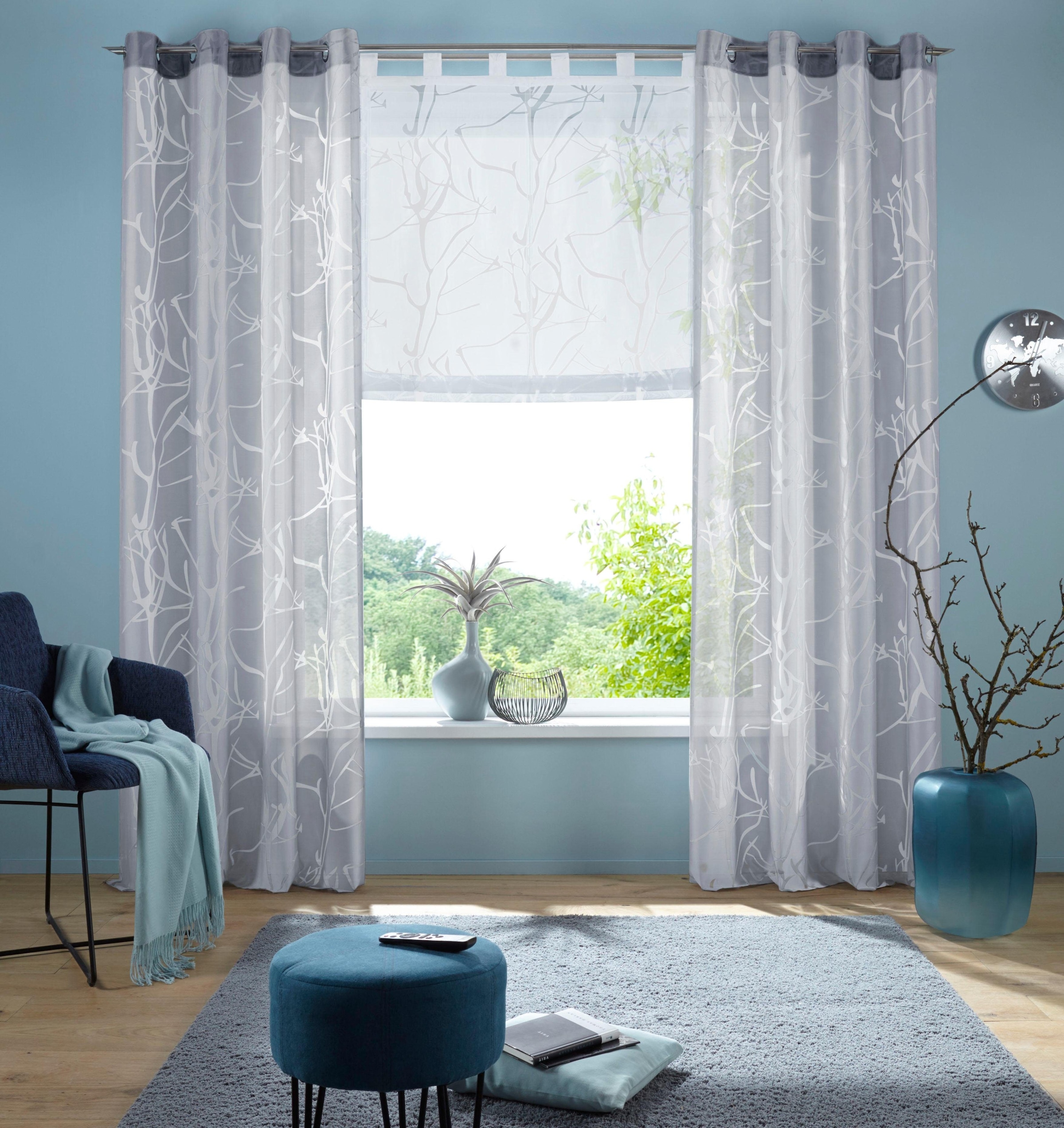 my home Gardine »Anna«, (1 Halbtransparent, jetzt im %Sale Ausbrenner, St.), Polyester