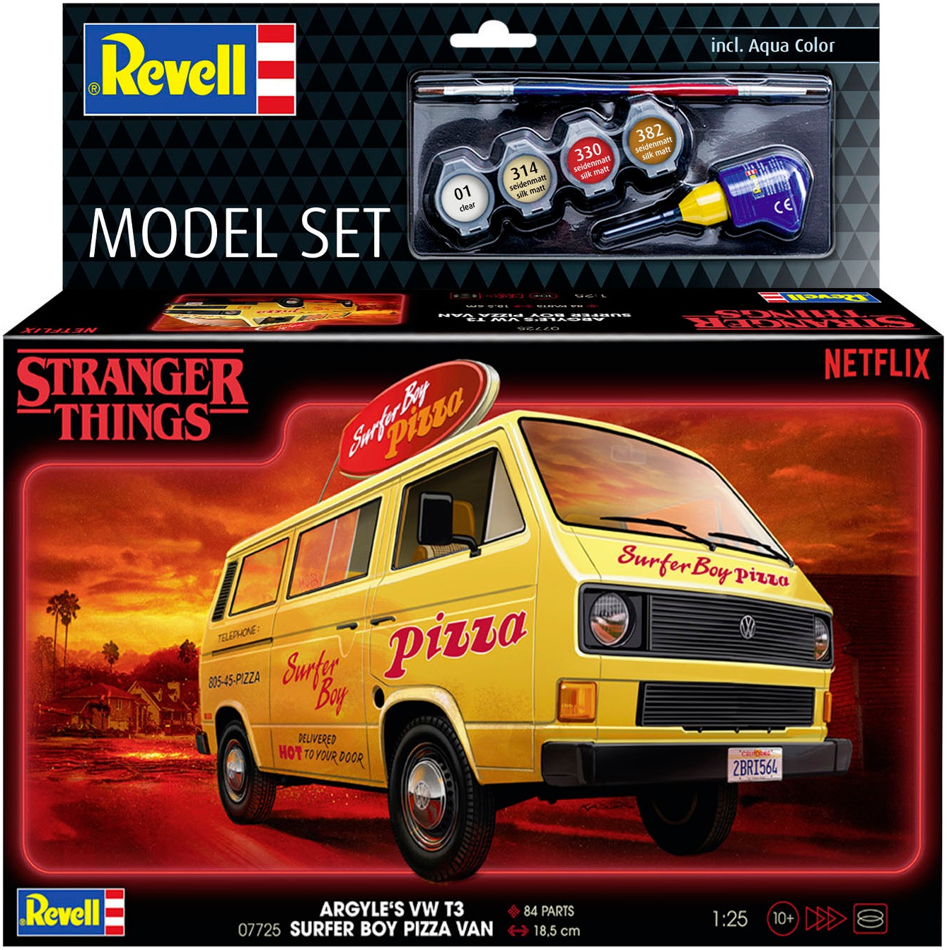 Revell® Modellbausatz »StrangerThings, Argyle’s VW Bus T3 Bulli Surfer Boy« 1:25 Made in Europe