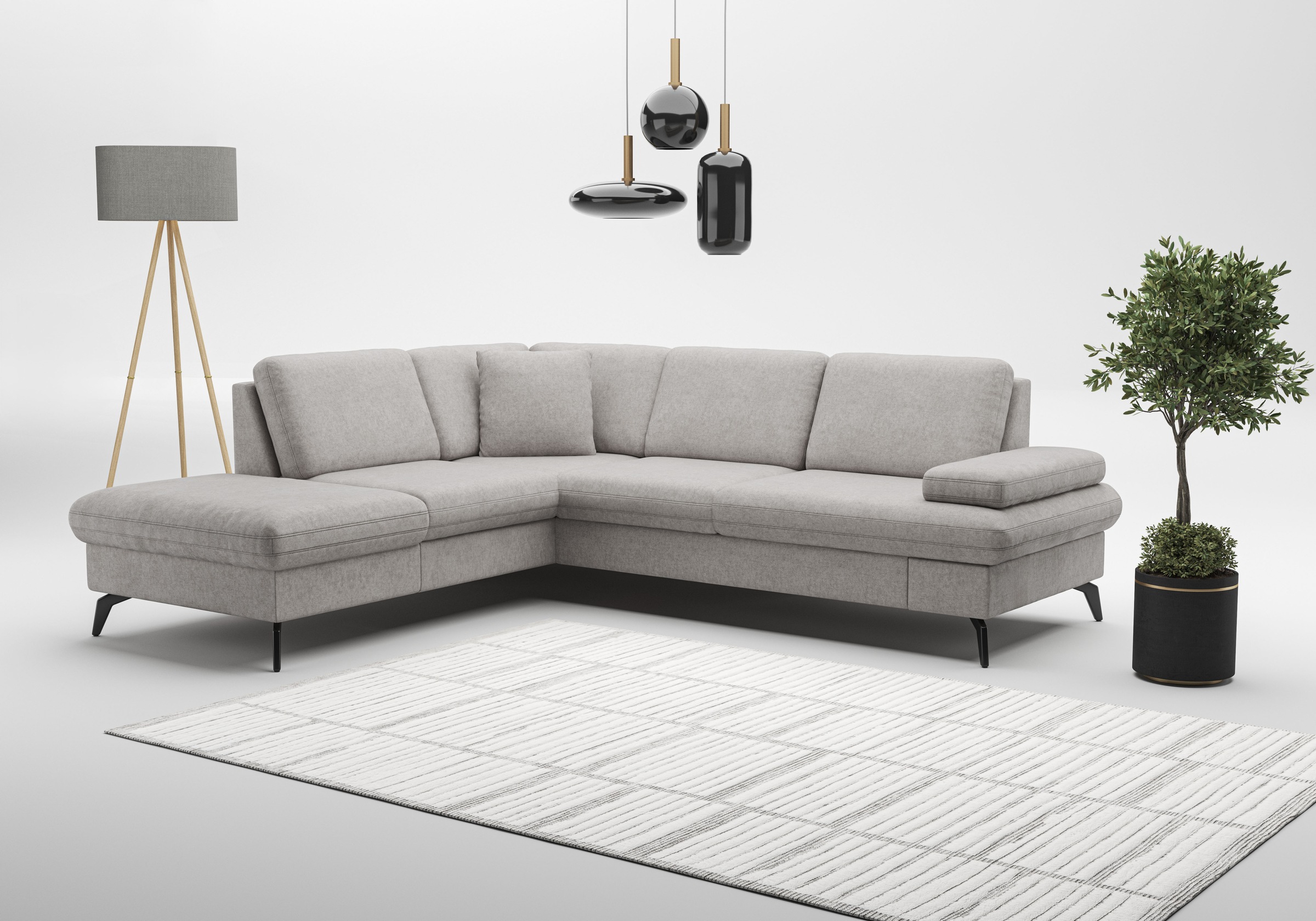 sit&more Ecksofa »Morris Jubi L-Form«, inkl. Armteilfunktion und 1 Zierkissen, wahlweise mit Bettfunktion