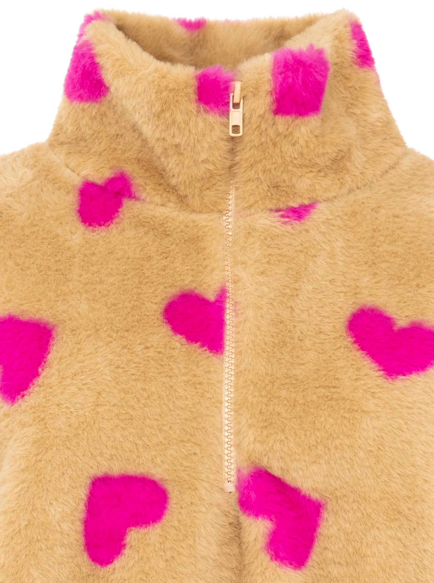 Zwillingsherz Troyer »"Herzi"« allover Herzmuster, Fake Fur Optik, Stehkragen mit Reißverschluss