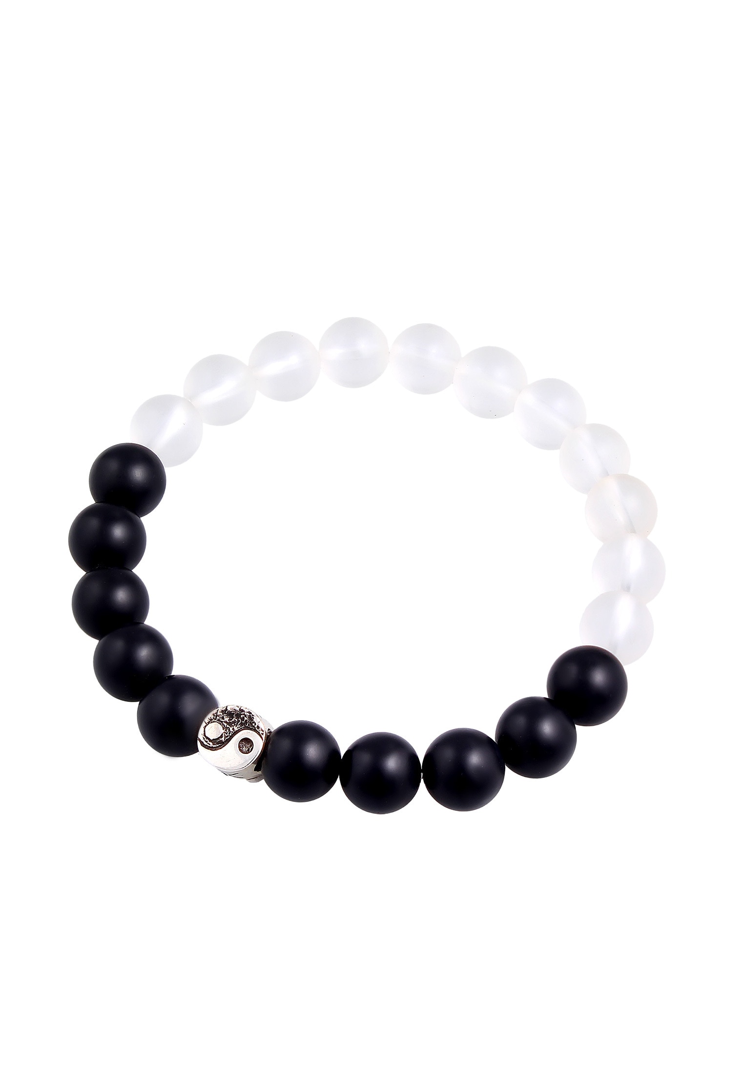 Kuzzoi Armband »Yin Yang Bead Onyx Kristall Perlen 925 Silber«