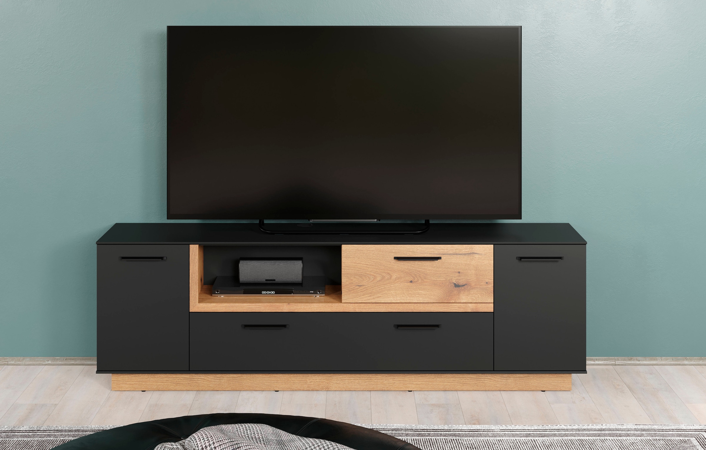 INOSIGN TV-Bank »Premont«, (1 St.), ca. 187 cm breit, zweifarbiger TV- Schrank, moderne Eiche, stehend online kaufen