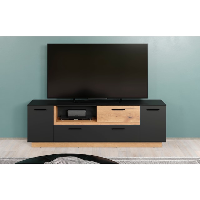 INOSIGN TV-Bank »Premont«, (1 St.), ca. 187 cm breit, zweifarbiger TV- Schrank, moderne Eiche, stehend online kaufen