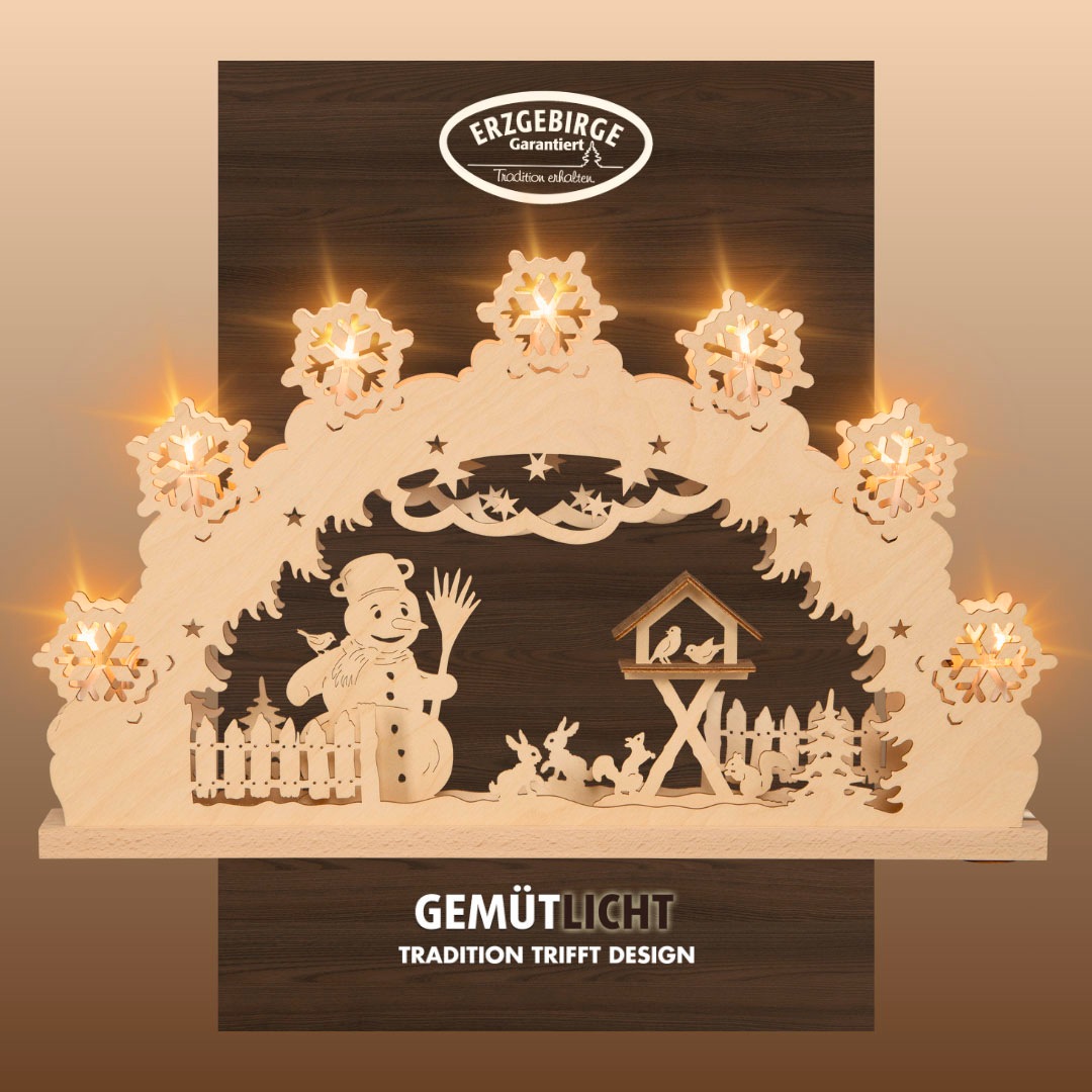 Weigla Schwibbogen »Schneemann, Lichterbogen aus Holz NATUR-BRAUN, Made in günstig online kaufen