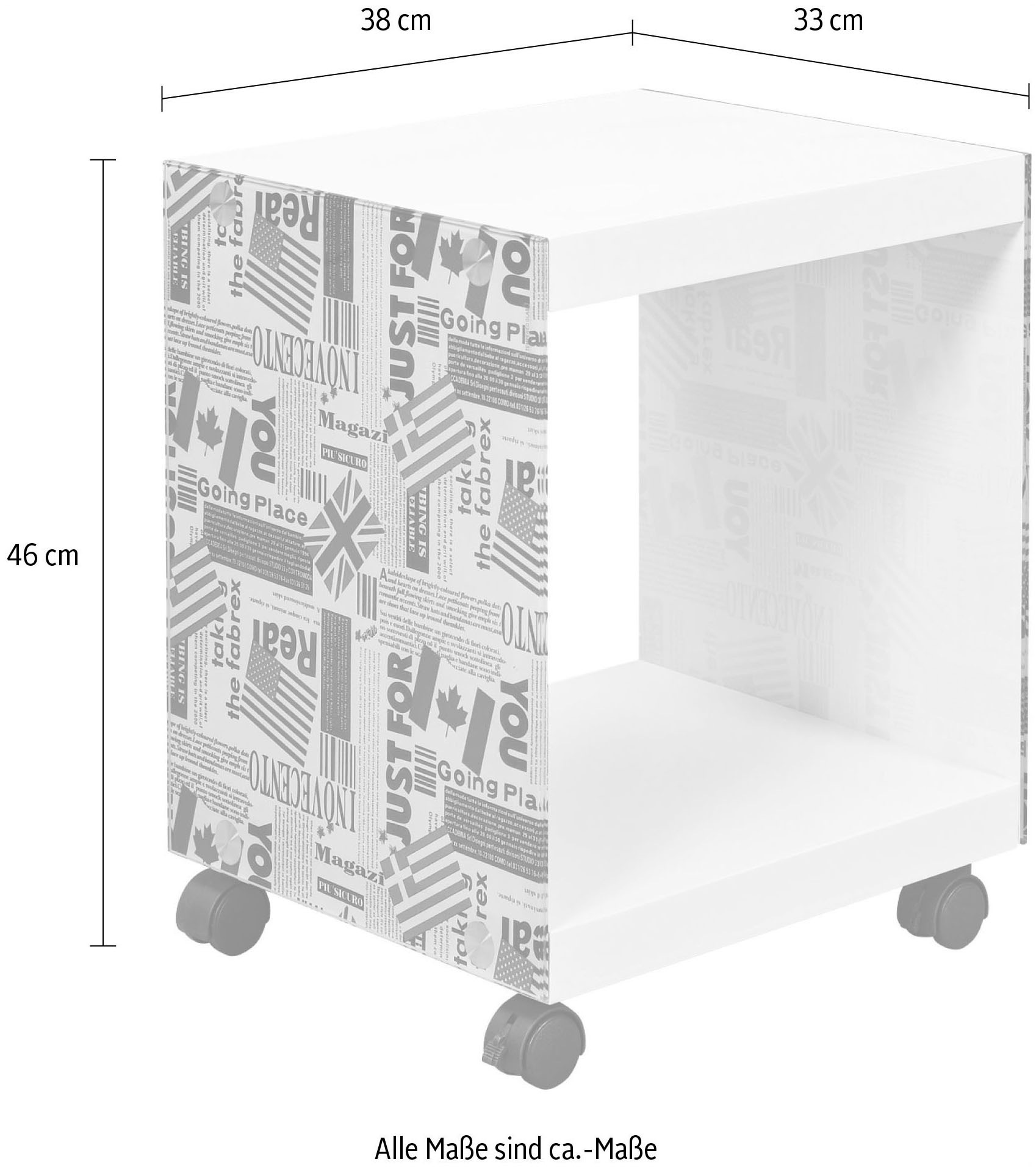 Inter Link Beistelltisch »Cube« mit gestalteten Glasseiten