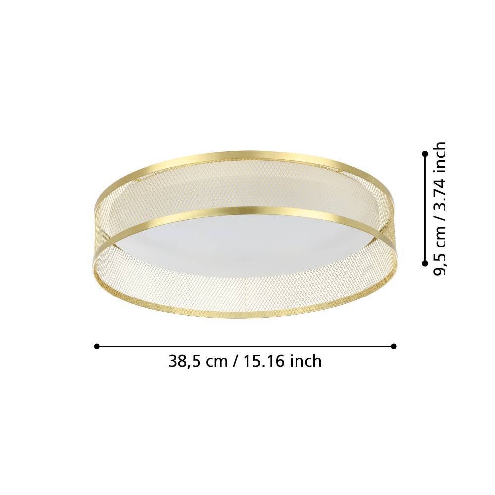 EGLO Deckenleuchte »LUPPINERIA«, 1 flammig, Leuchtmittel LED-Modul | LED fest integriert, Deckenleuchte, Metall in Messing und Kunststoff in Weiß, Ø 38,5 cm