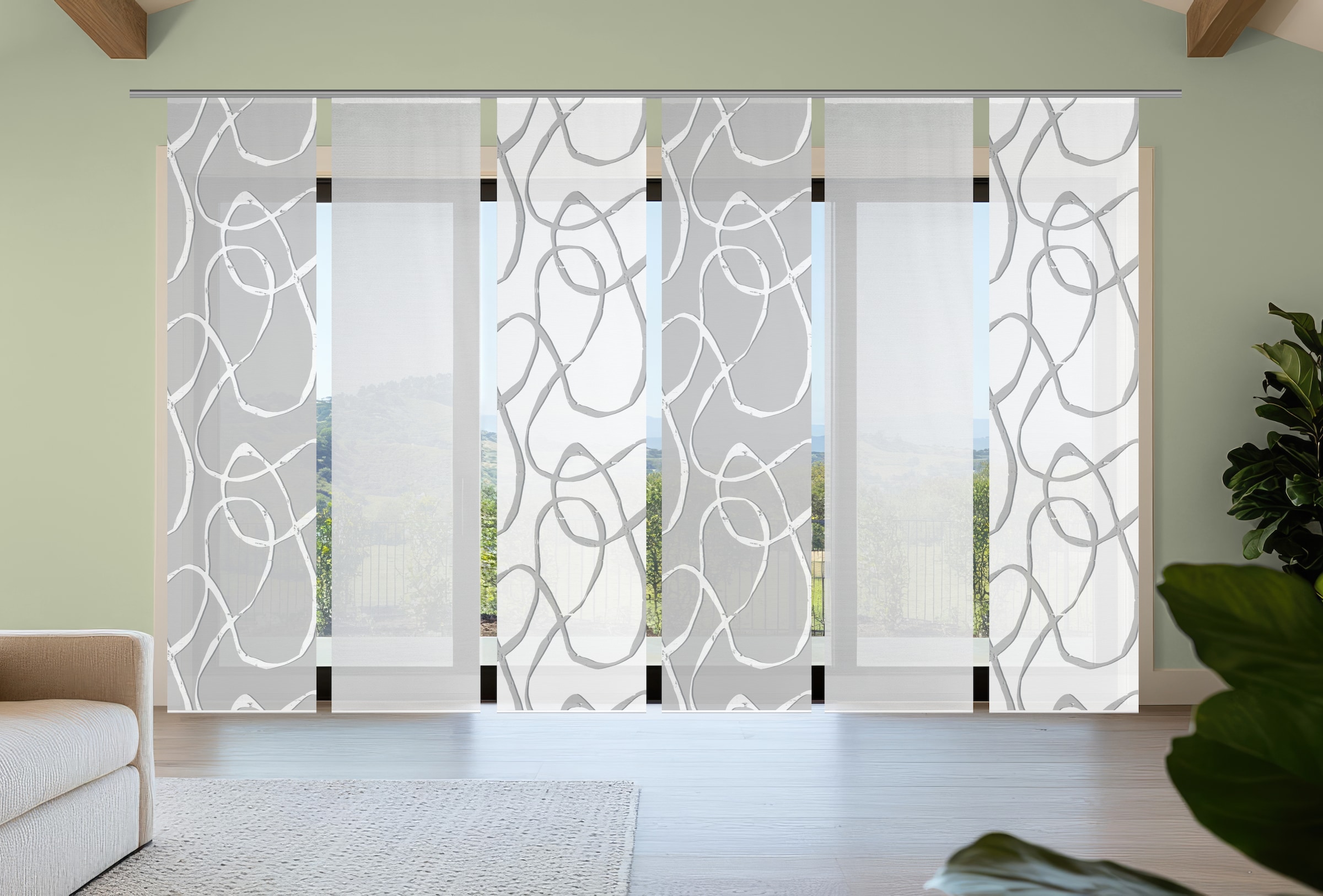 Vision S Schiebegardine »OPHELIA KOMBI« Paneelwagen 6 Stk. tlg. Schiebevorh günstig online kaufen