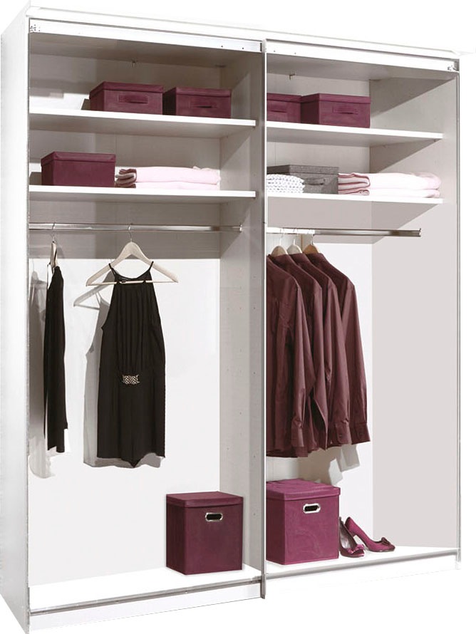 STAUD Schwebetürenschrank »Sinfonie Plus, edles Design in hochwertiger Qualität, Made in Germany« Mittelband in Mattglas und vier verschiedenen Ausstattungsvarianten