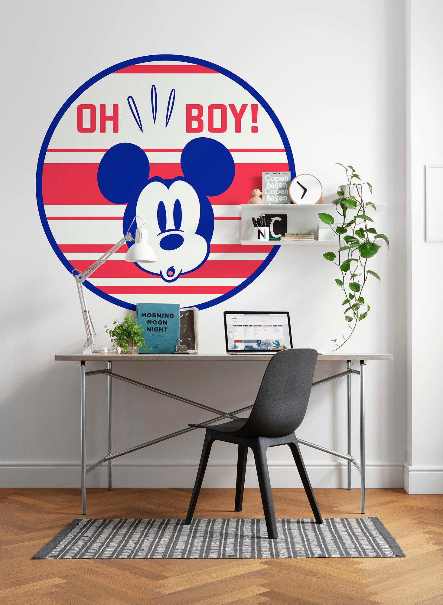 Komar Wandtattoo »Mickey Oh Boy«, (1 St.), 125x125 cm (Breite x Höhe), rund günstig online kaufen