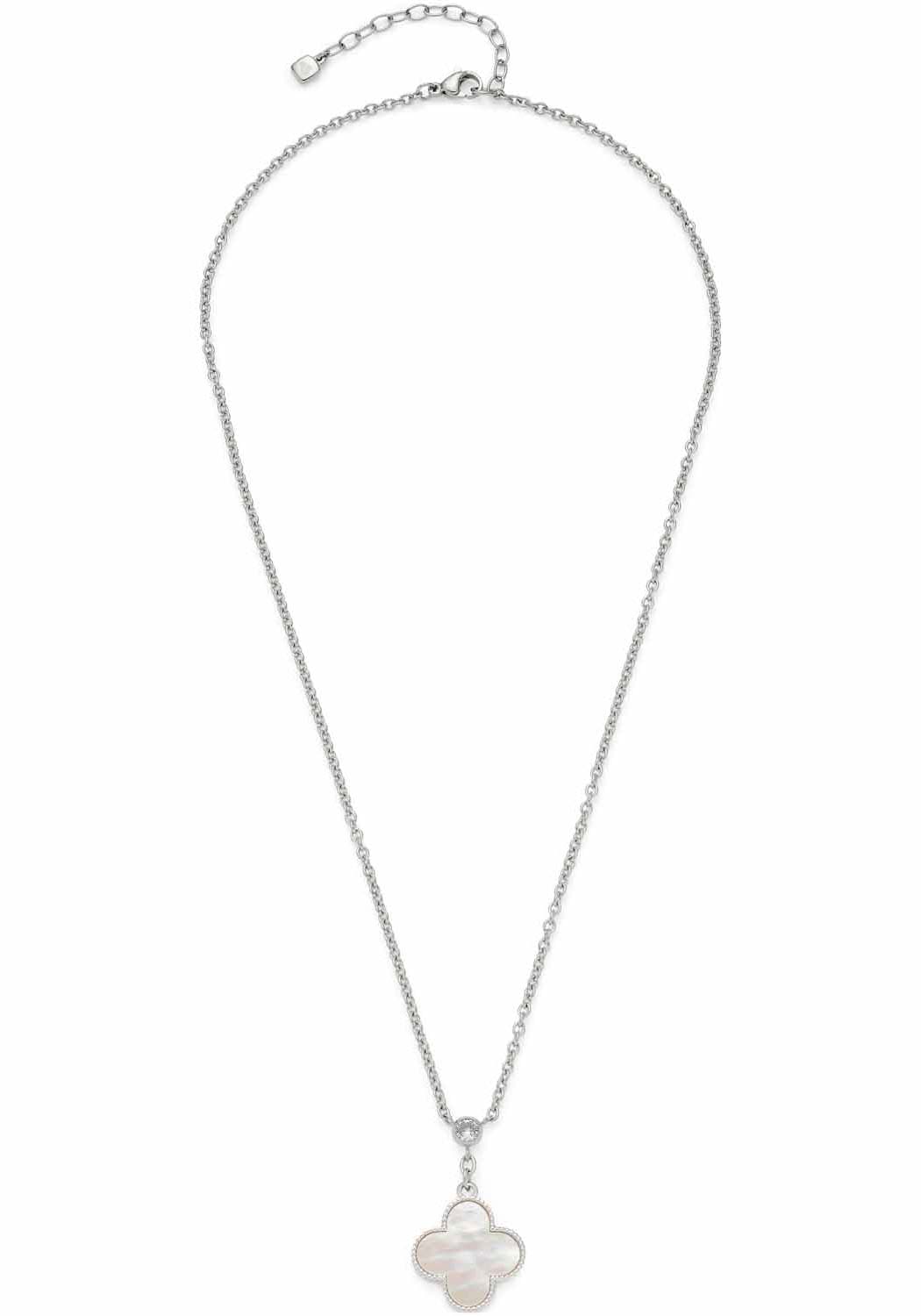 LEONARDO Kette mit Anhänger »Halskette Minelli, 023194, 023197«, mit Onyx oder Perlmutt und Zirkonia (synth.)