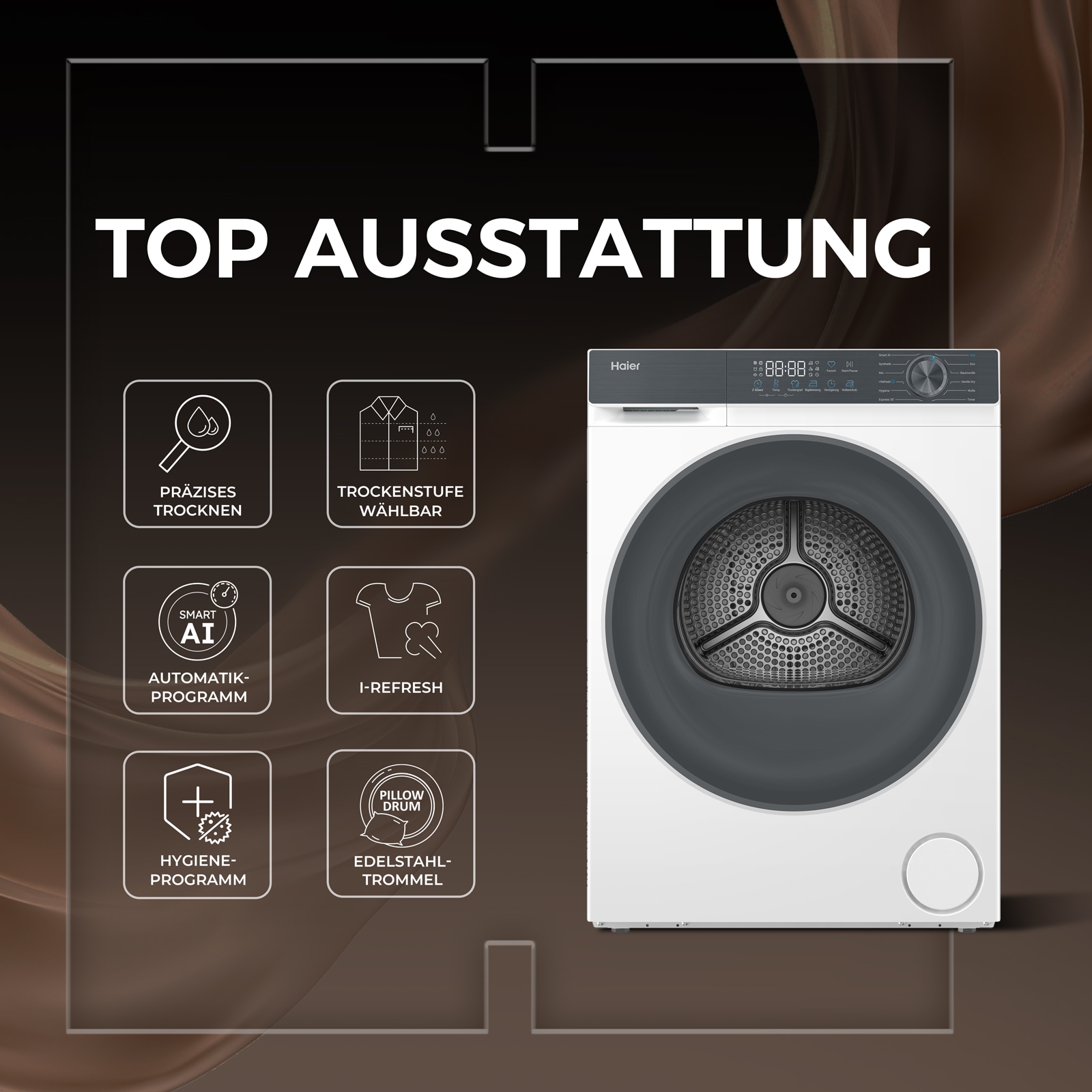 Haier Wärmepumpentrockner »HD80-C33637« G3 Serie Smart AI Automatikprogramm