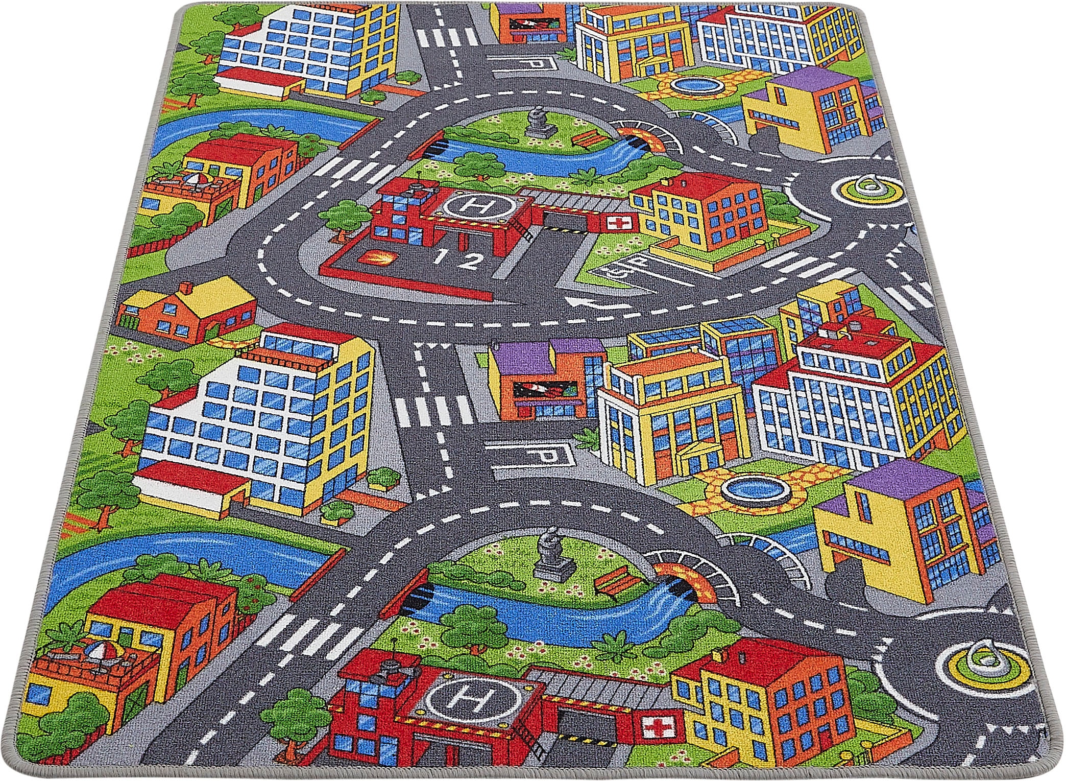 Andiamo Kinderteppich »Straße Lagerräumung«, rechteckig, 5 mm Höhe, Straßen-Spiel-Teppich, Sonderposten, für Mädchen & Jungen