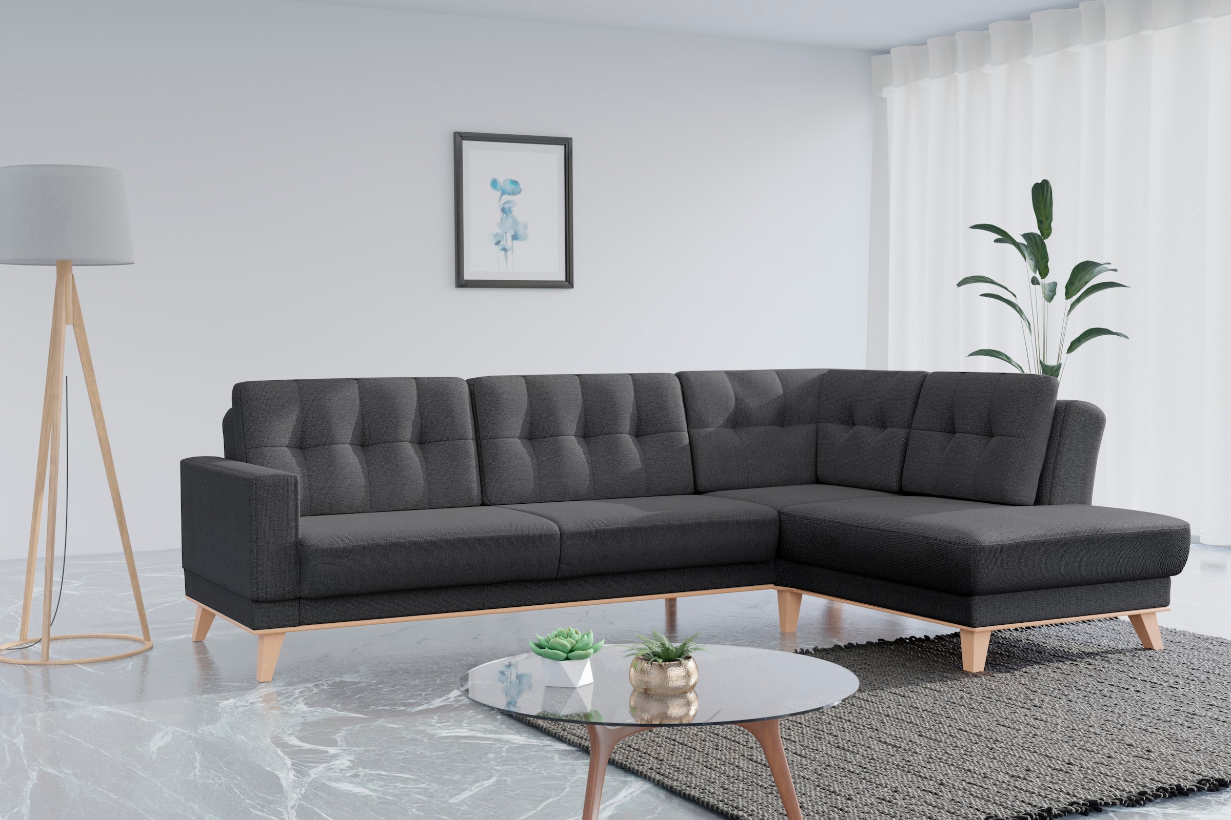 sit&more Ecksofa »Lavida L-Form«, wahlweise mit Kippfunktion und Bettkasten günstig online kaufen