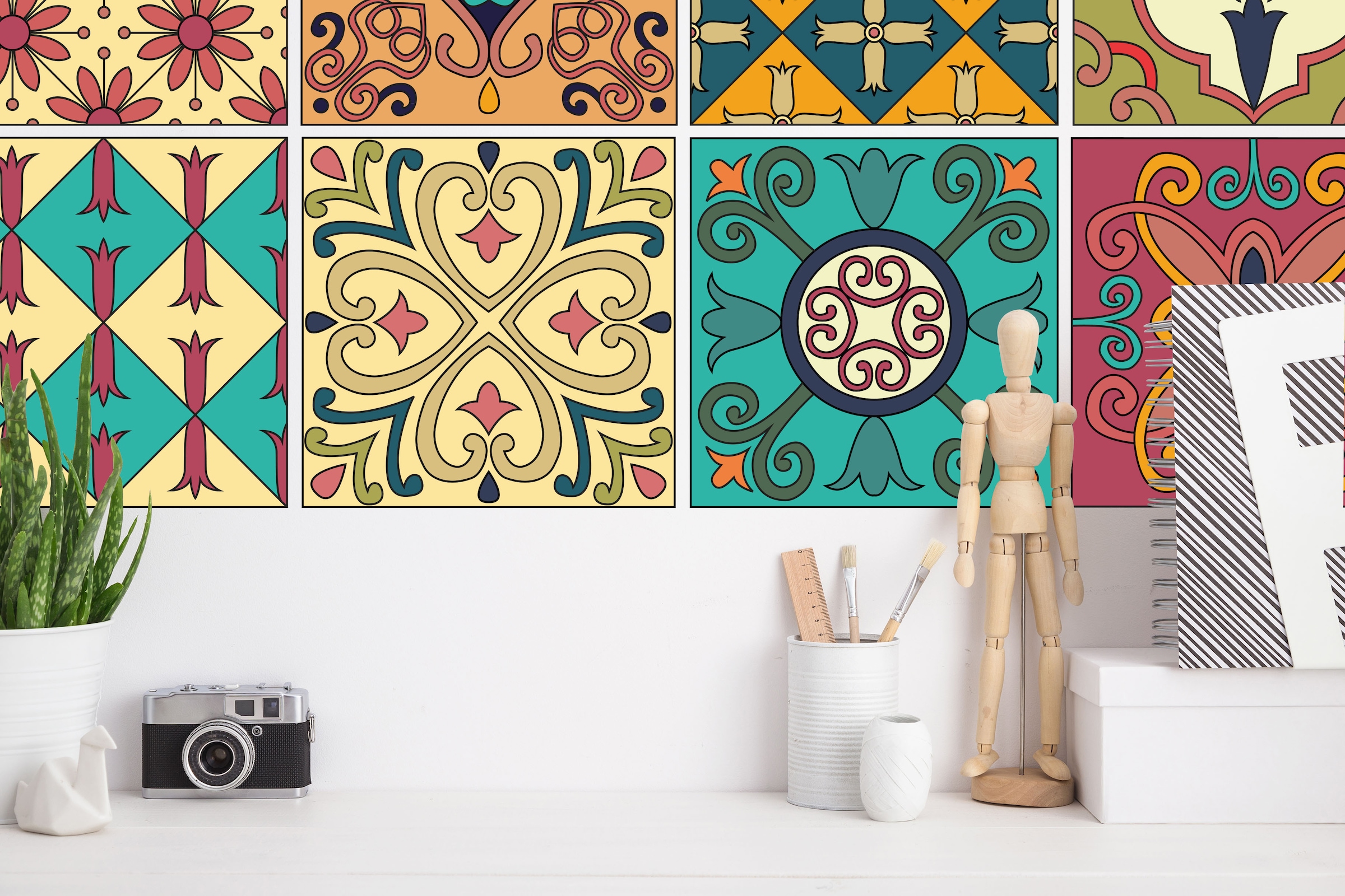 queence Wandsticker »Frida«, (12 St.), Sticker, Fliesensticker, Ornamente