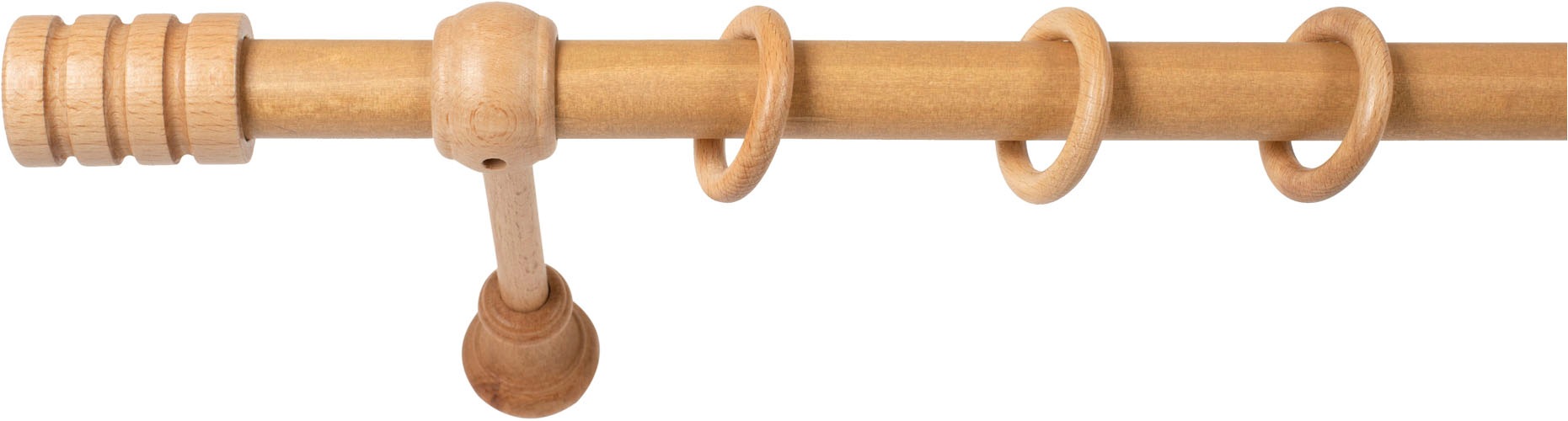 SN DECO GROUP Gardinenstange »Pisa« 1 läufig-läufig Fixmaß 28 mm, Holz, verschiedene Längen und Farben, Komplettset