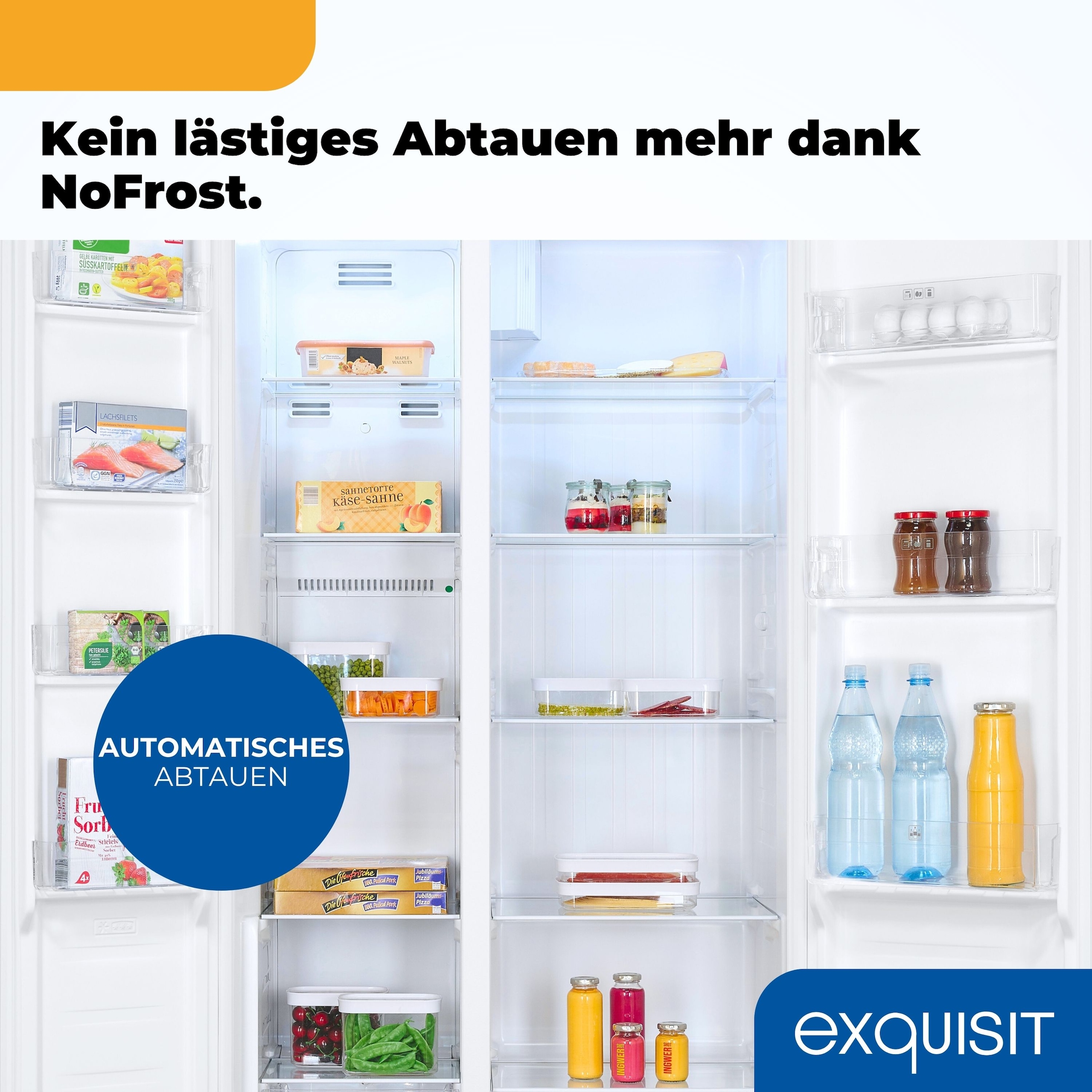 exquisit Side-by-Side SBS46-040E weiss »SBS46-040E weiss« 177 cm hoch 91 cm breit