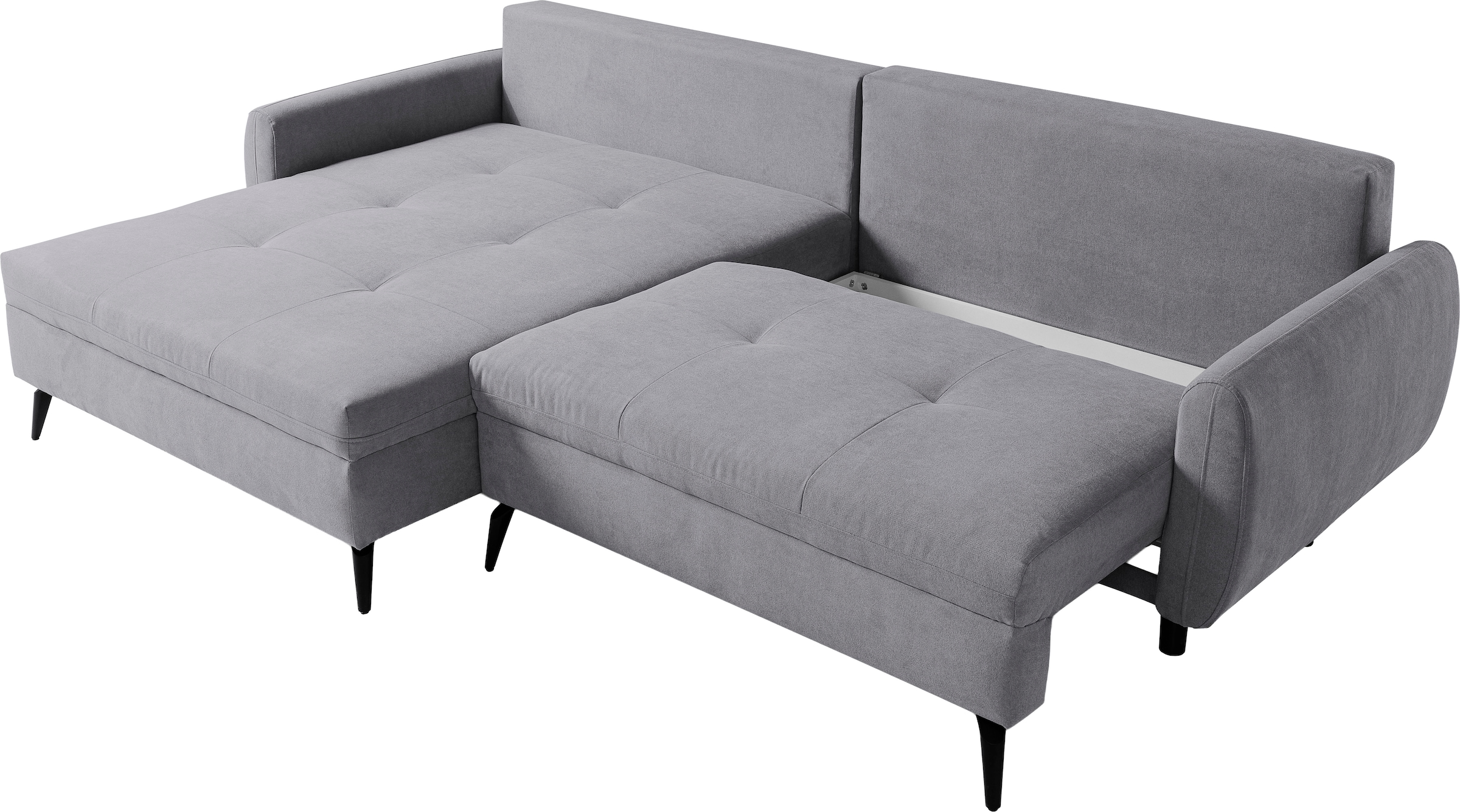 WERK2 Ecksofa »Figo inkl. Bettfunktion und Bettkasten, bequem, Breite 273cm, L-Form« Moderne, teilmassive Polsterecke, Komfortpolsterung und losen Kissen