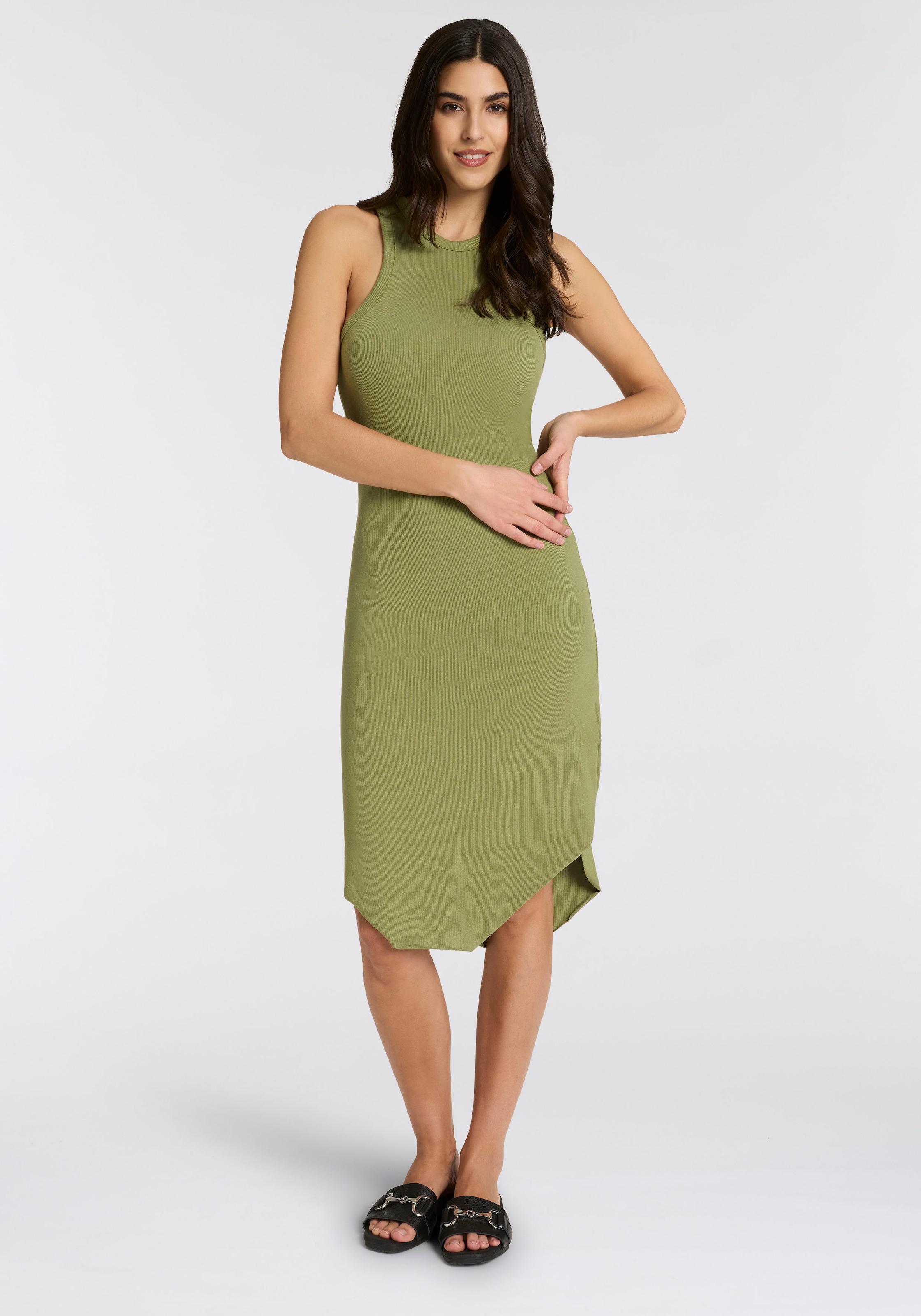 Replay Jerseykleid in gerippter Struktur, figurbetont