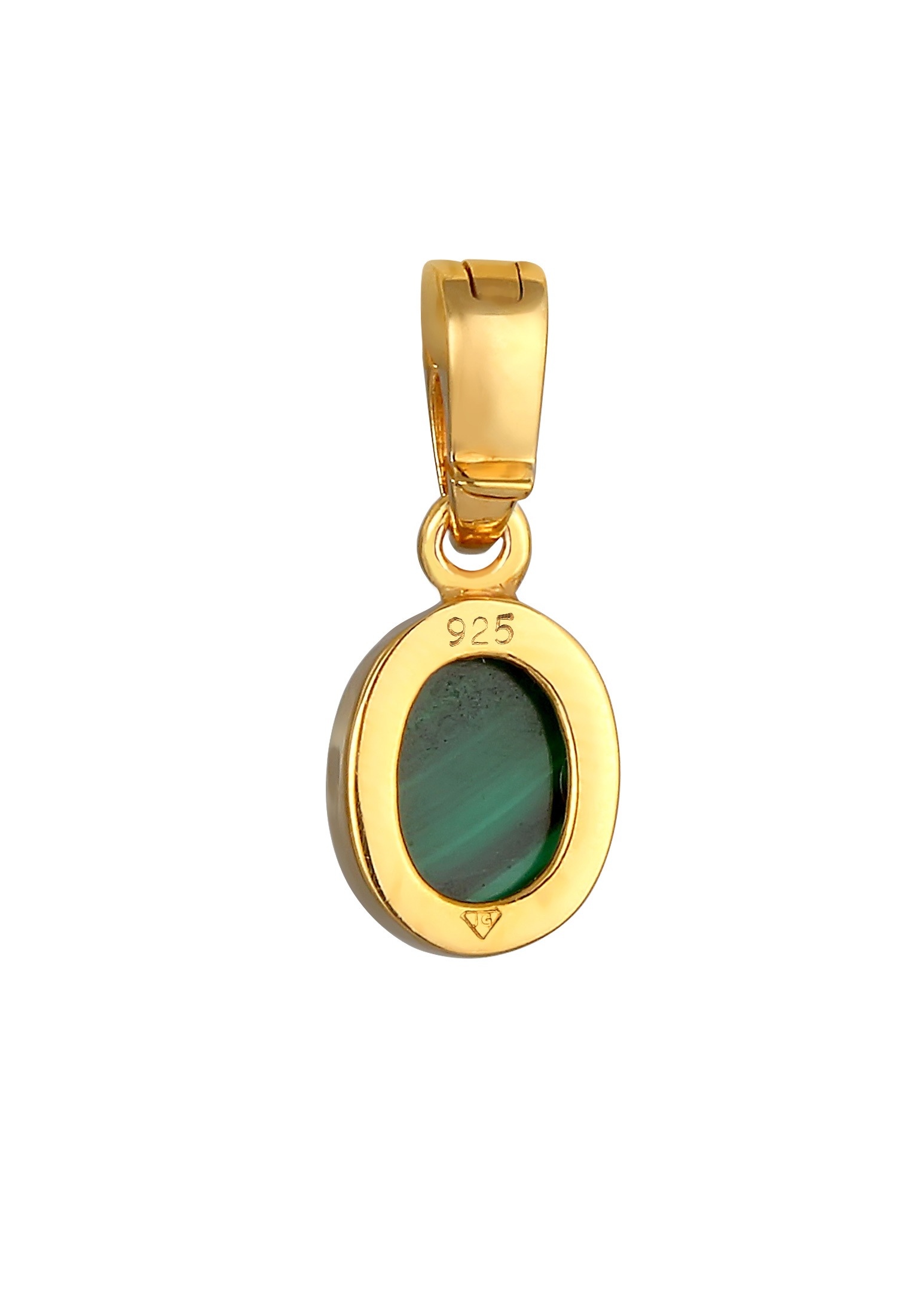 Nenalina Kettenanhänger »Edelstein Malachit Cabochon Oval 925 Silber«