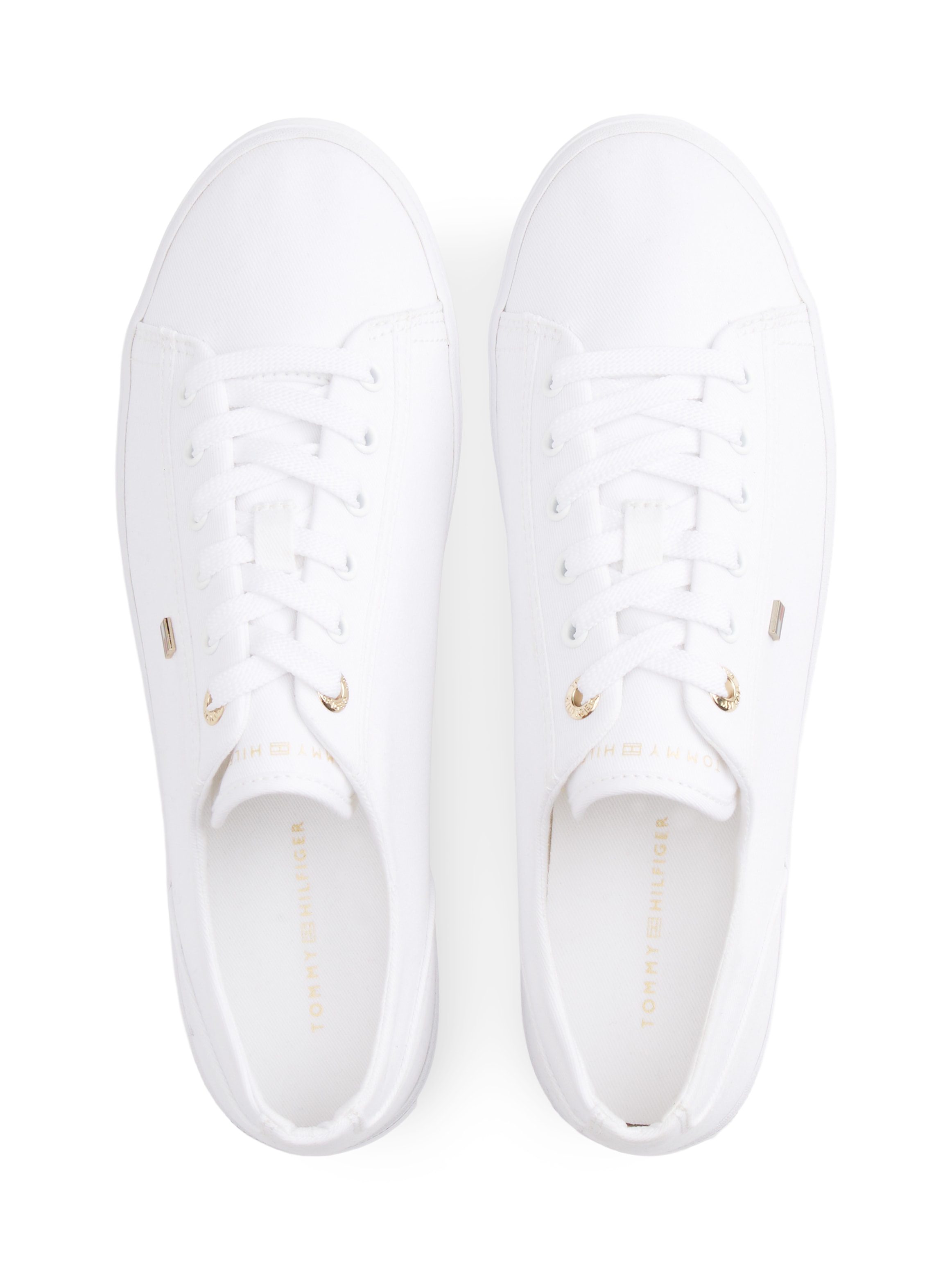 Tommy Hilfiger Plateausneaker »TH FOXING SNEAKER CANVAS«  Freizeitschuh, Halbschuh, Schnürer mit Logostickerei - schmale Form