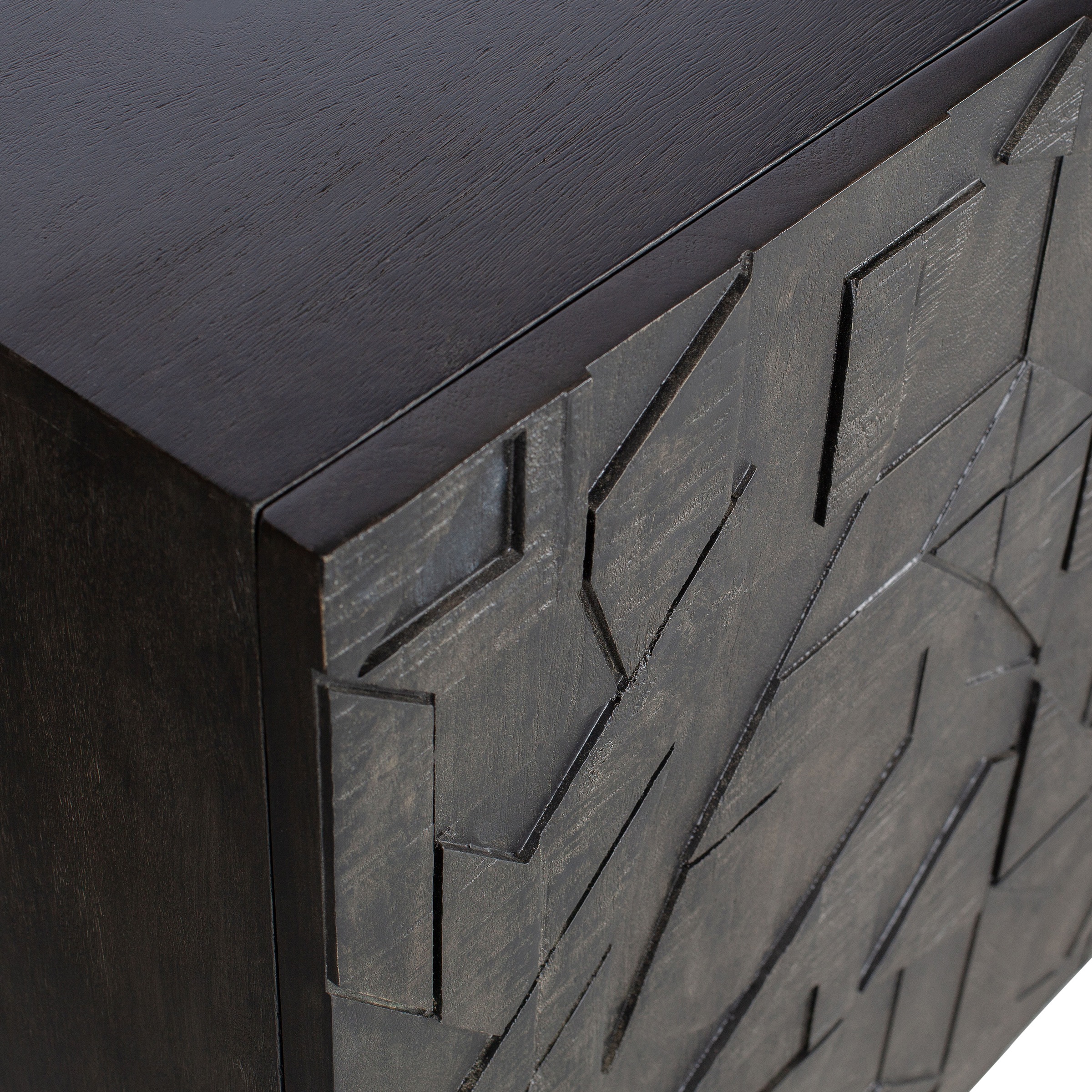 WOOOD Sideboard »Counter mit Massivmangoholz und gefrästen Türen B 160 x T 40 x H 83 cm« Tragkraft 10 kg pro Einlegeboden, Dämpfung Funktion