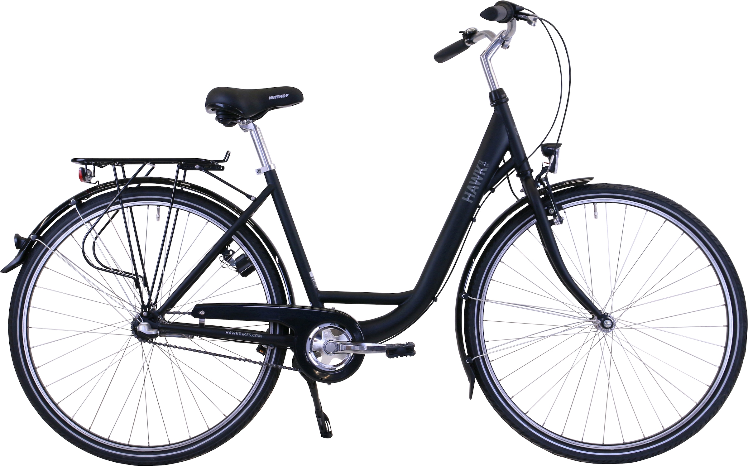 HAWK Bikes Cityrad »HAWK City Wave Premium Black«, 3 Gang, Shimano, Nexus Schaltwerk