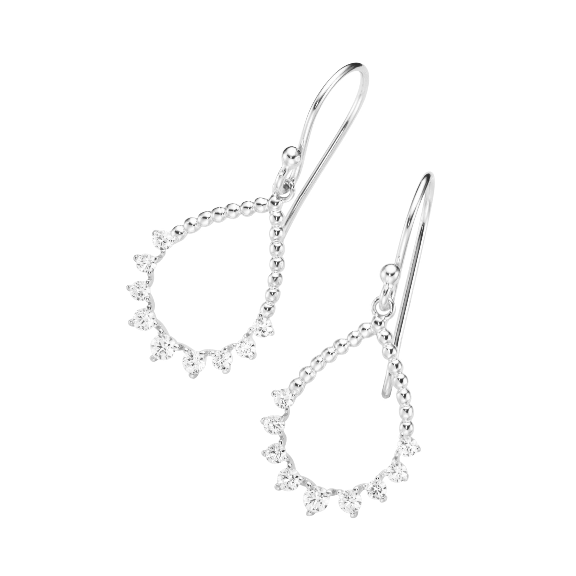 Smart Jewel Paar 925« »tropfenförmig Silber Steine Zirkonia Ohrhaken