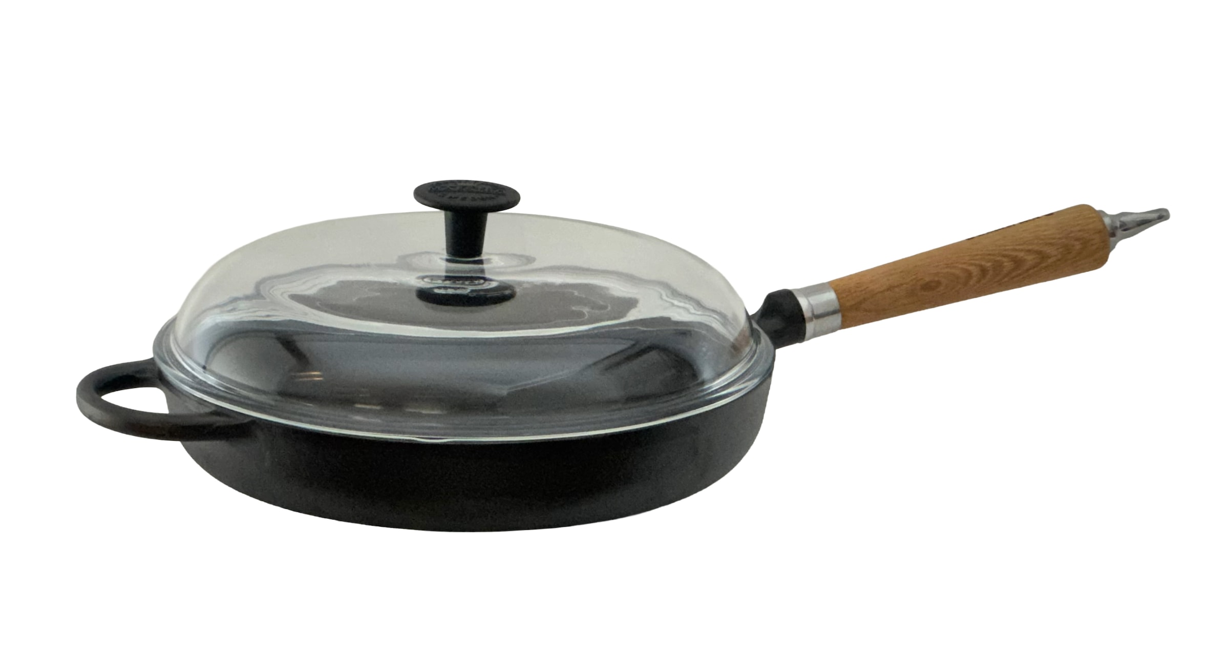 Ronneby Bruk Bratpfanne »Maestro, hoch, Ø 28 cm, mit Glasdeckel, Holzgriff & Gegengriff« Gusseisen 1 tlg.