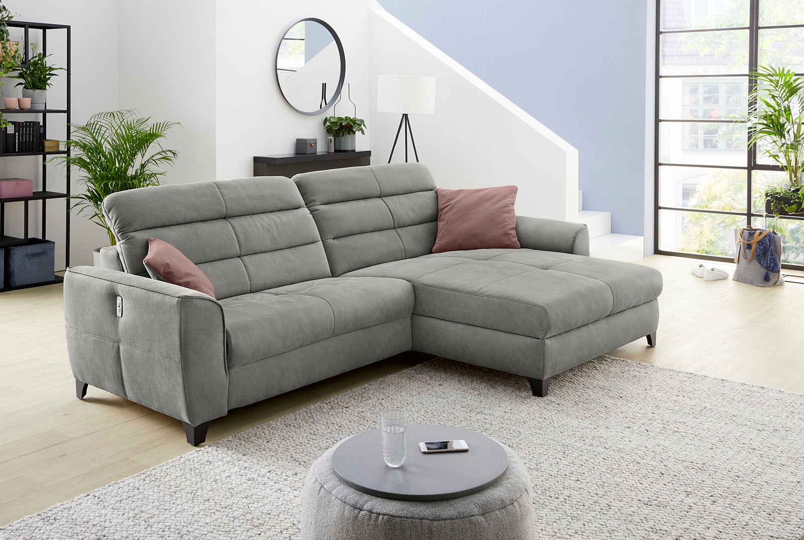 Jockenhöfer Gruppe Ecksofa »Double One L-Form«, mit 2x 120cm breiten, elektromotorischen Relaxfunktionen