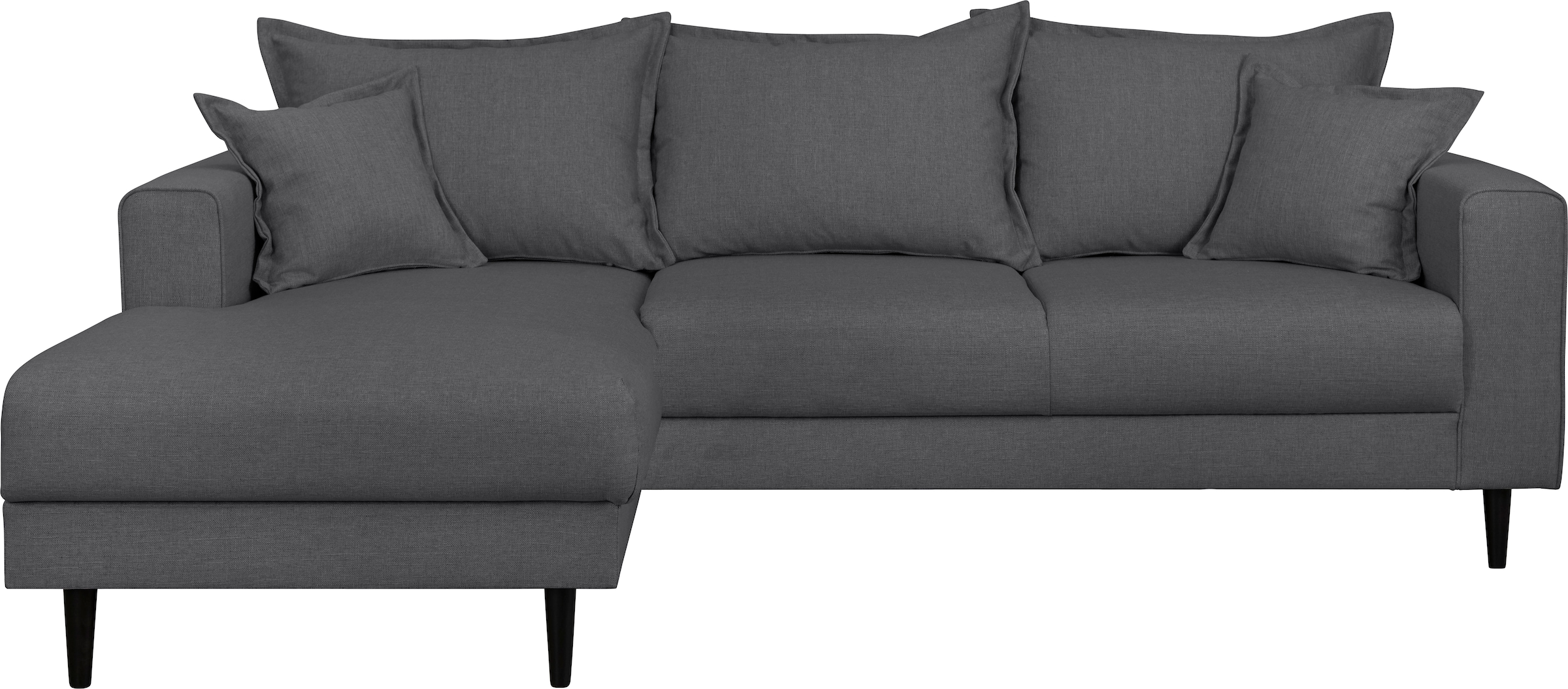 Home affaire Ecksofa »VEYRAS L-Form, hoher Sitzkomfort, Maße B/T/H: 230/150/76 cm«, mit Wellenunterfederung, incl. Rückenkissen und Zierkissen