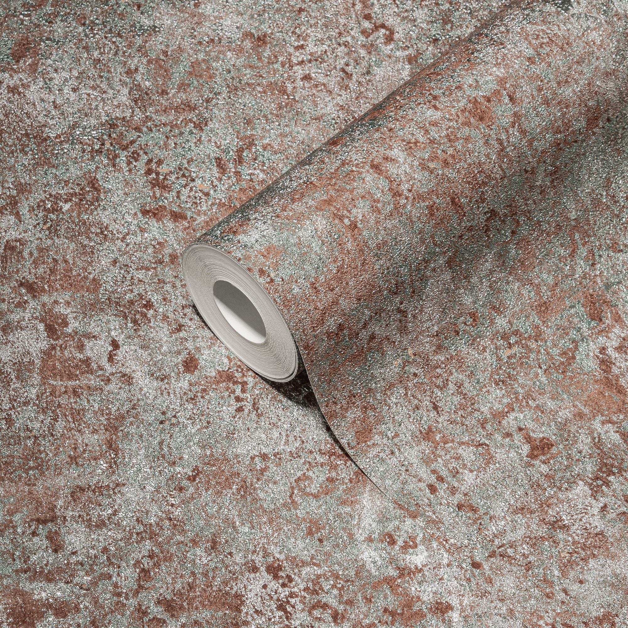 living walls Vliestapete »Metropolitan Stories. Travel Styles. Metallic-Tapete«, metallic-Metall-Effekte-gemustert, Grobe Struktur-Tapete Putzoptik Designtapete Hochwertig Tapeten Flur