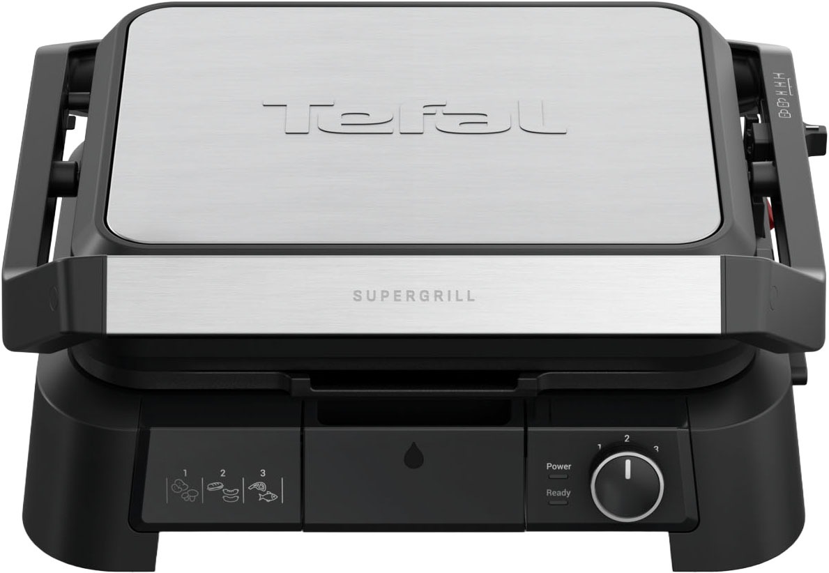 Tefal Kontaktgrill »SuperGrill 3in1, Kontaktgrill, Barbeque-, Ofenposition, 3 Temperaturen«, 2000 W, spülmaschinengeeignete Platten, platzsparende Aufbewahrung, GC510D