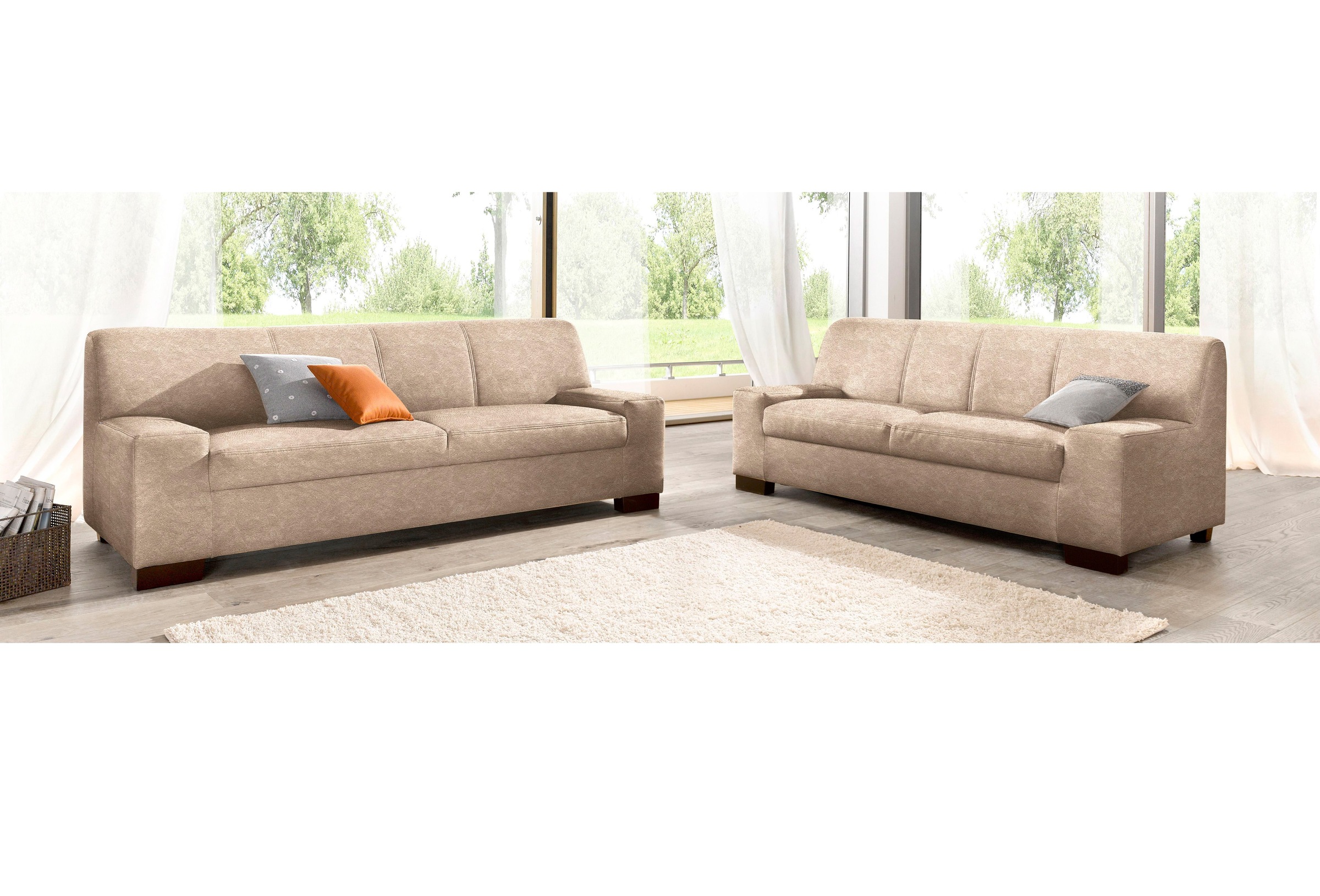 DOMO collection Polstergarnitur »Norma kubisch und zeitlos« Set, 2 Stk. tlg günstig online kaufen