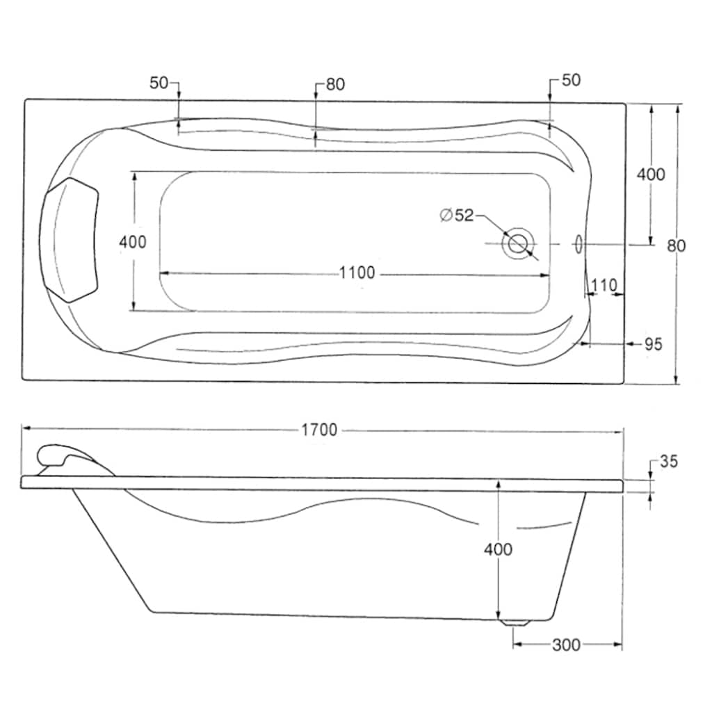 OTTOFOND Whirlpool-Badewanne »Jamaica«, (Komplett-Set)