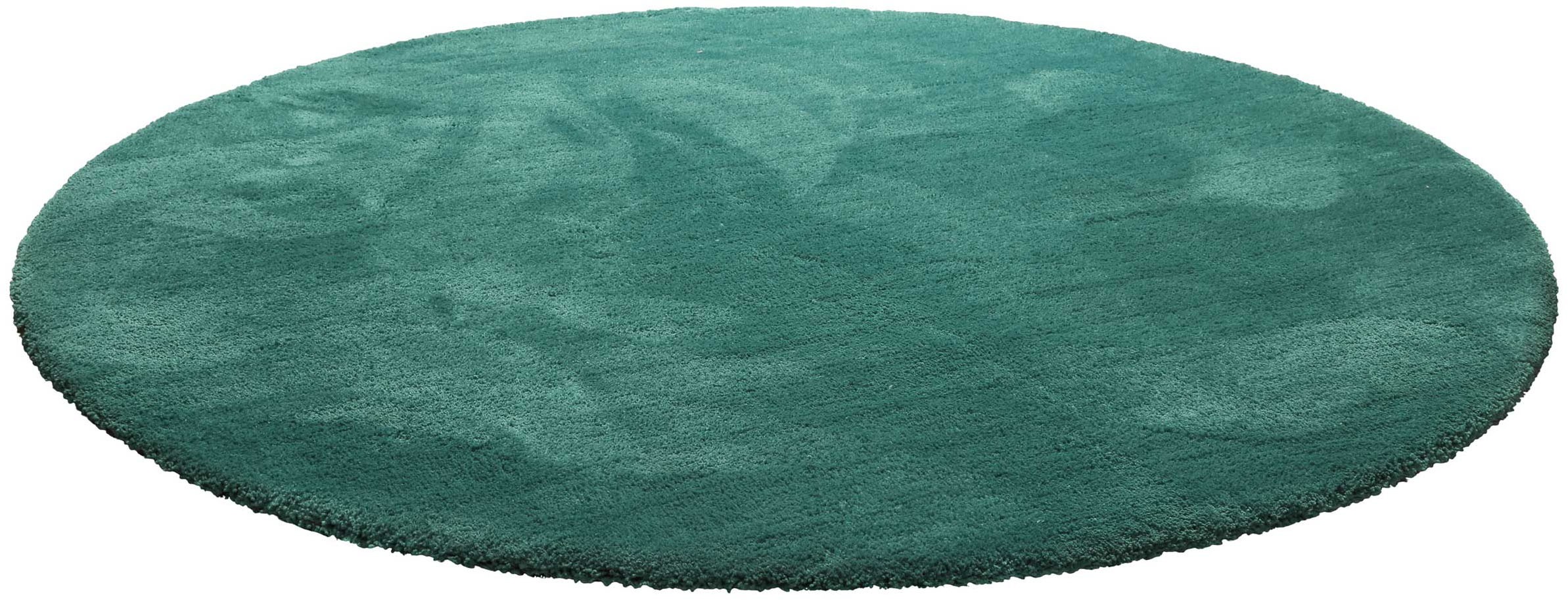 Homie Living Teppich "Pisa" rund 25 mm Höhe Hochflor, Microfaser, uni, weic günstig online kaufen