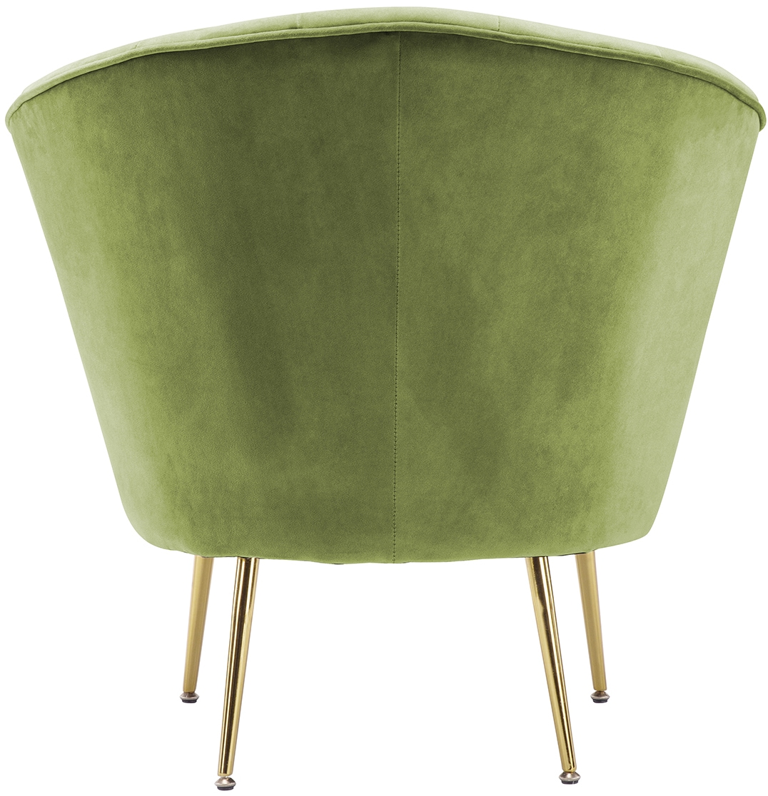 Kayoom Sessel »Loulan 125, gemütlicher Cocktail-Sessel, edler Samtbezug« 1 Stk. tlg. Cocktail-Sessel, Rückenlehne mit Ziernaht, Metallbeine in Gold