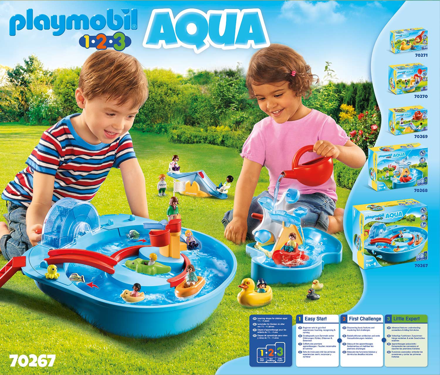 Playmobil® Konstruktions-Spielset »Fröhliche Wasserbahn (70267), Playmobil 123 - Aqua«, (16 St.), Made in Germany