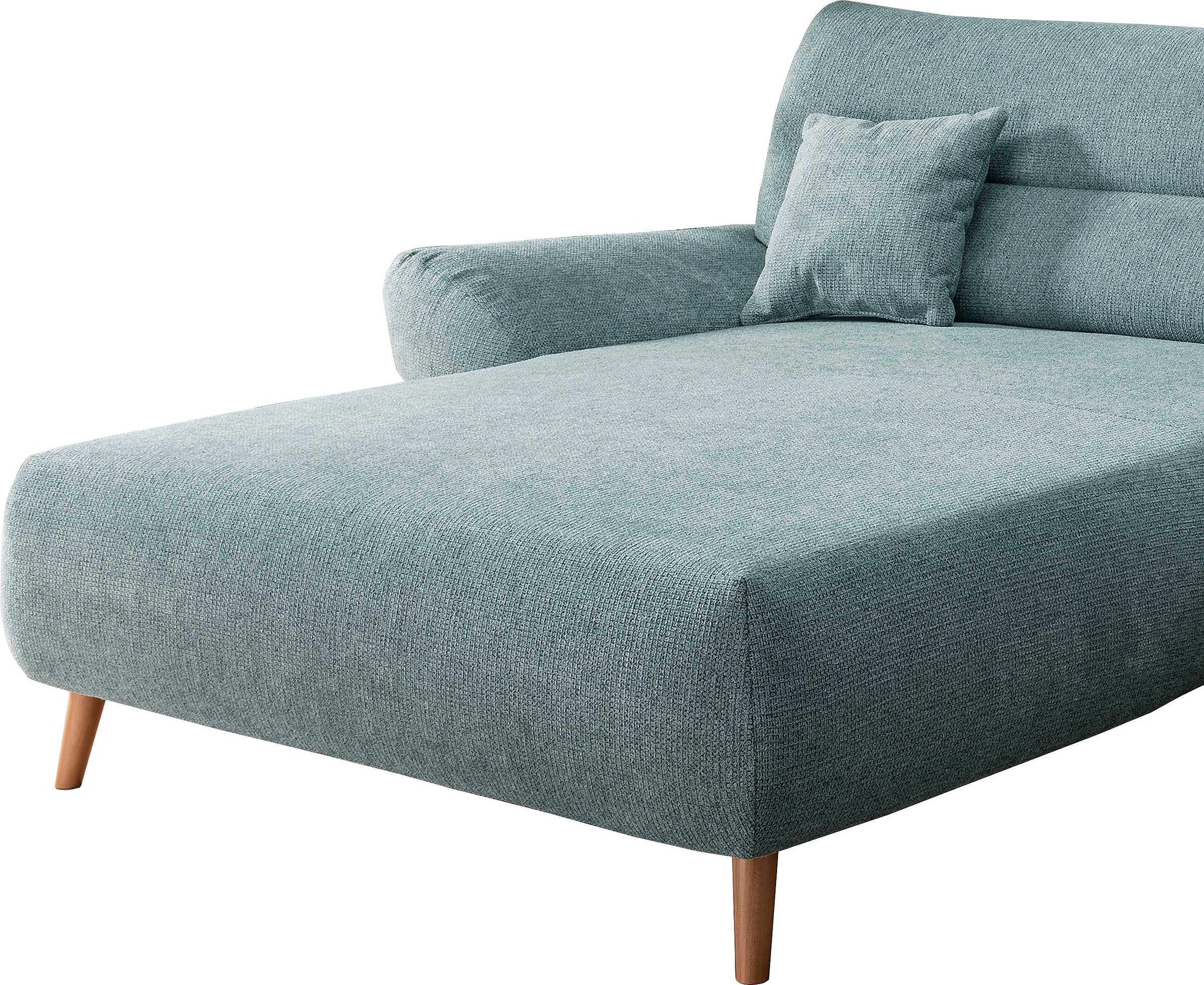 INOSIGN Ecksofa »Drago, elegant und zeitlos, komfortabel, Holzfuß, L-Form«, frei im Raum stellbar, inkl. 2 Zierkissen