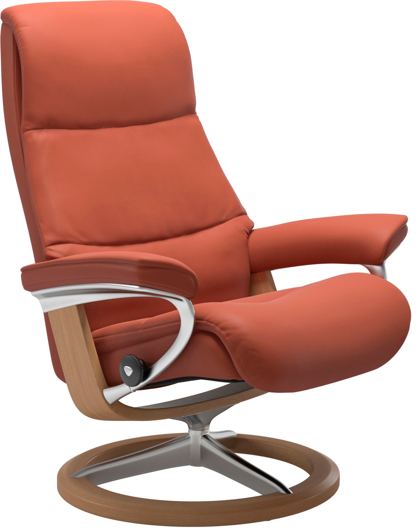 Stressless® Relaxsessel »View«, (Set, Relaxsessel mit Hocker), mit Signature Base, Größe S,Gestell Eiche