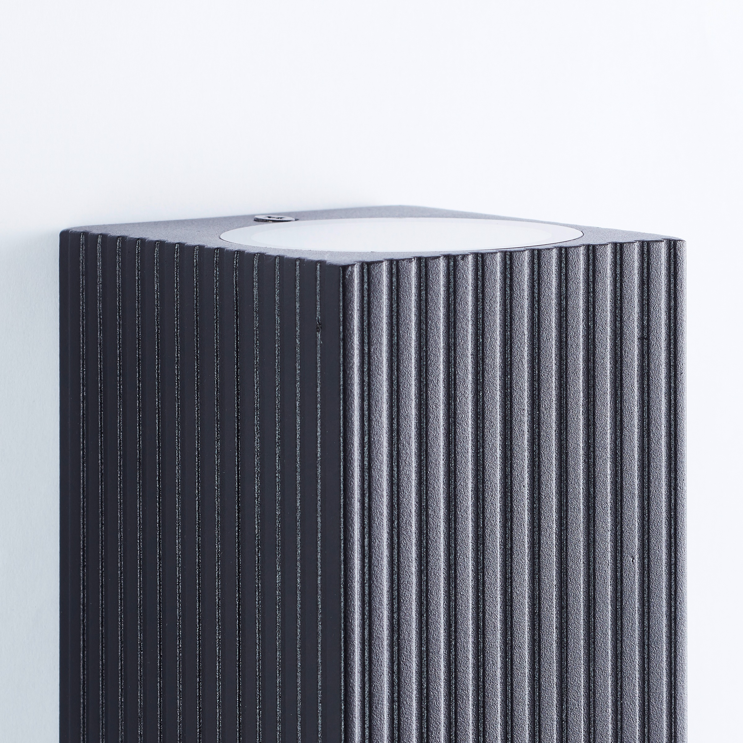 my home Außen-Wandleuchte »JELANI«, 2 flammig, Leuchtmittel GU10 | ohne Leuchtmittel, Up- & Down Light, GU10, IP44, 8 x 17 x 7 cm, Aluminium/Glas, schwarz