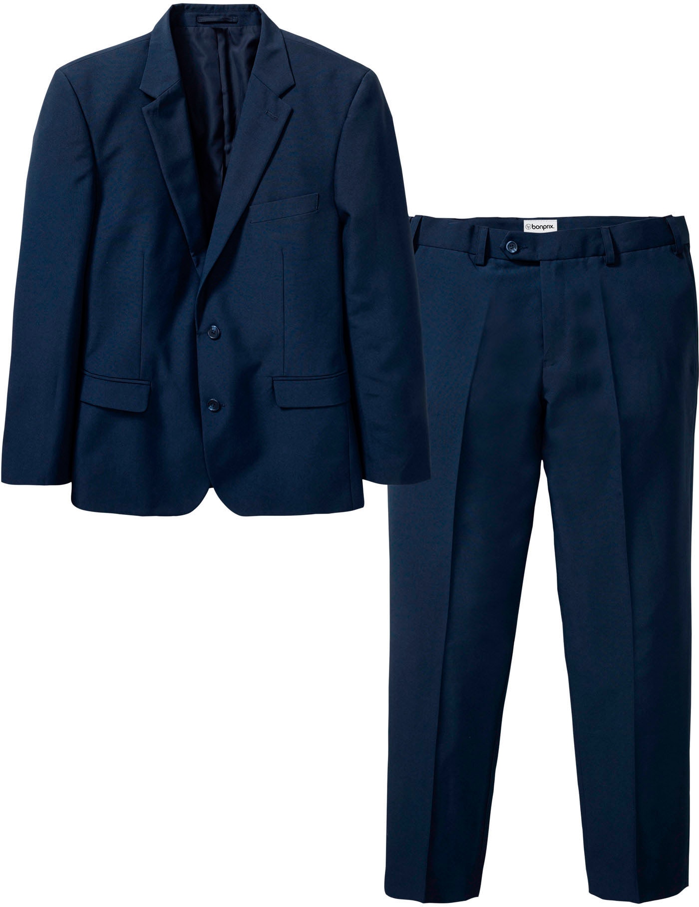 bonprix Anzug Set, 2, 2 Stk. tlg. slim fit zweiteiliges Set mit Sakko und Hose, aus Polyester, Casual Stil
