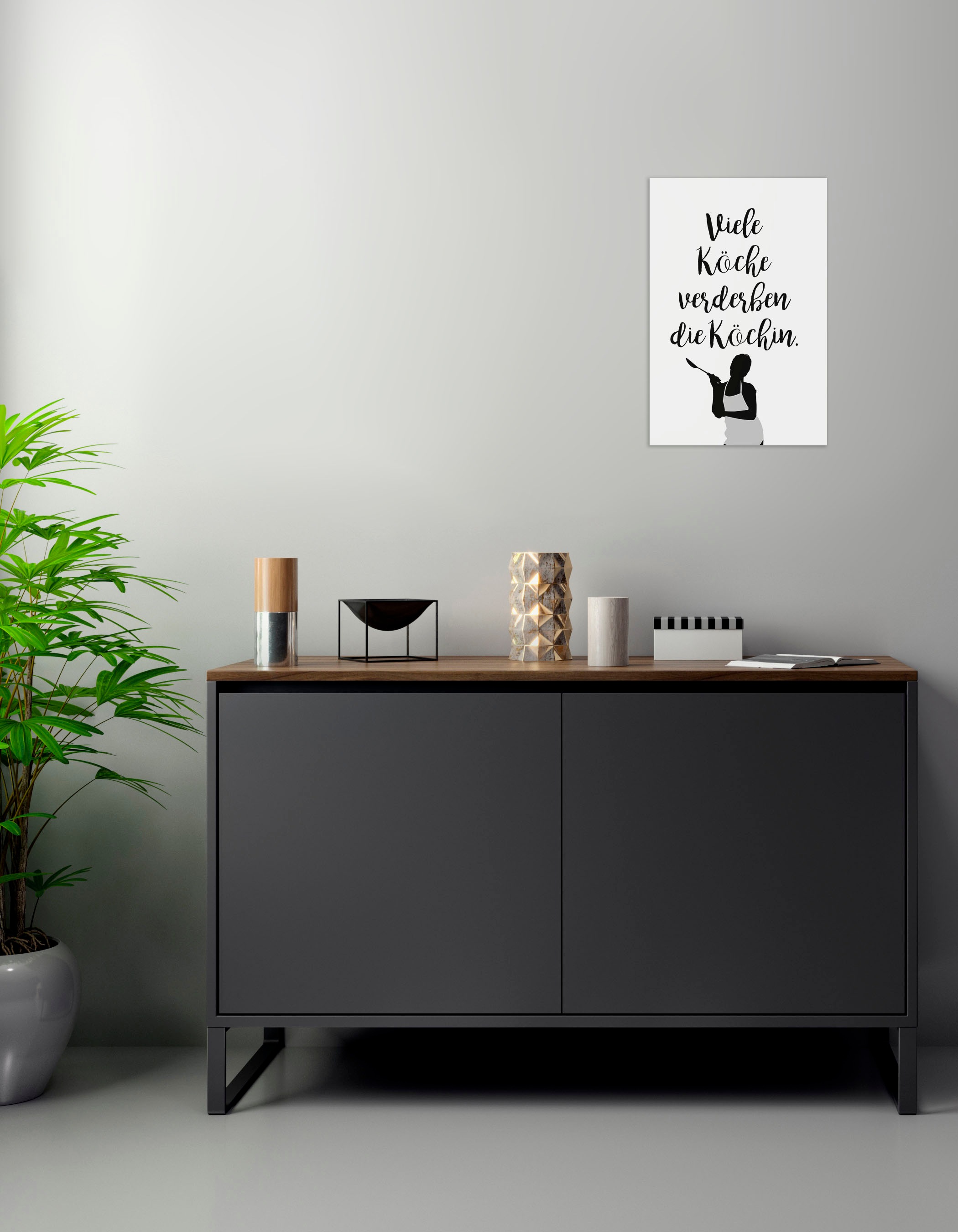 queence Wanddekoobjekt »Köchin«, Stahlschild, Blechschild, Spruch, Witzig, Wanddeko, retro, 20x30cm
