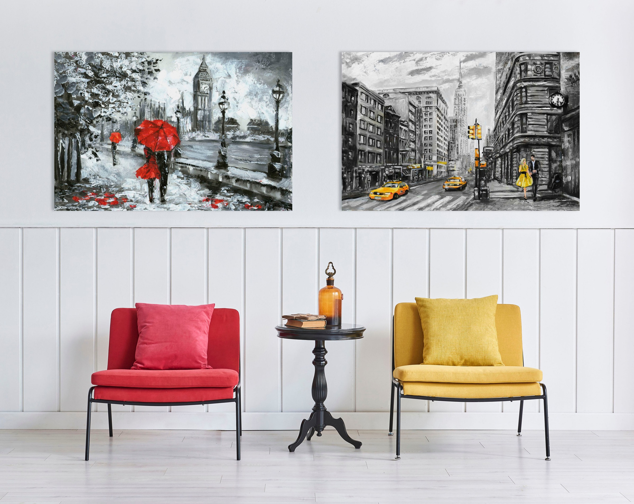 queence Leinwandbild »London«, London-Schwarz-Weiß-Kunst-Modern-Brücken-Rai günstig online kaufen
