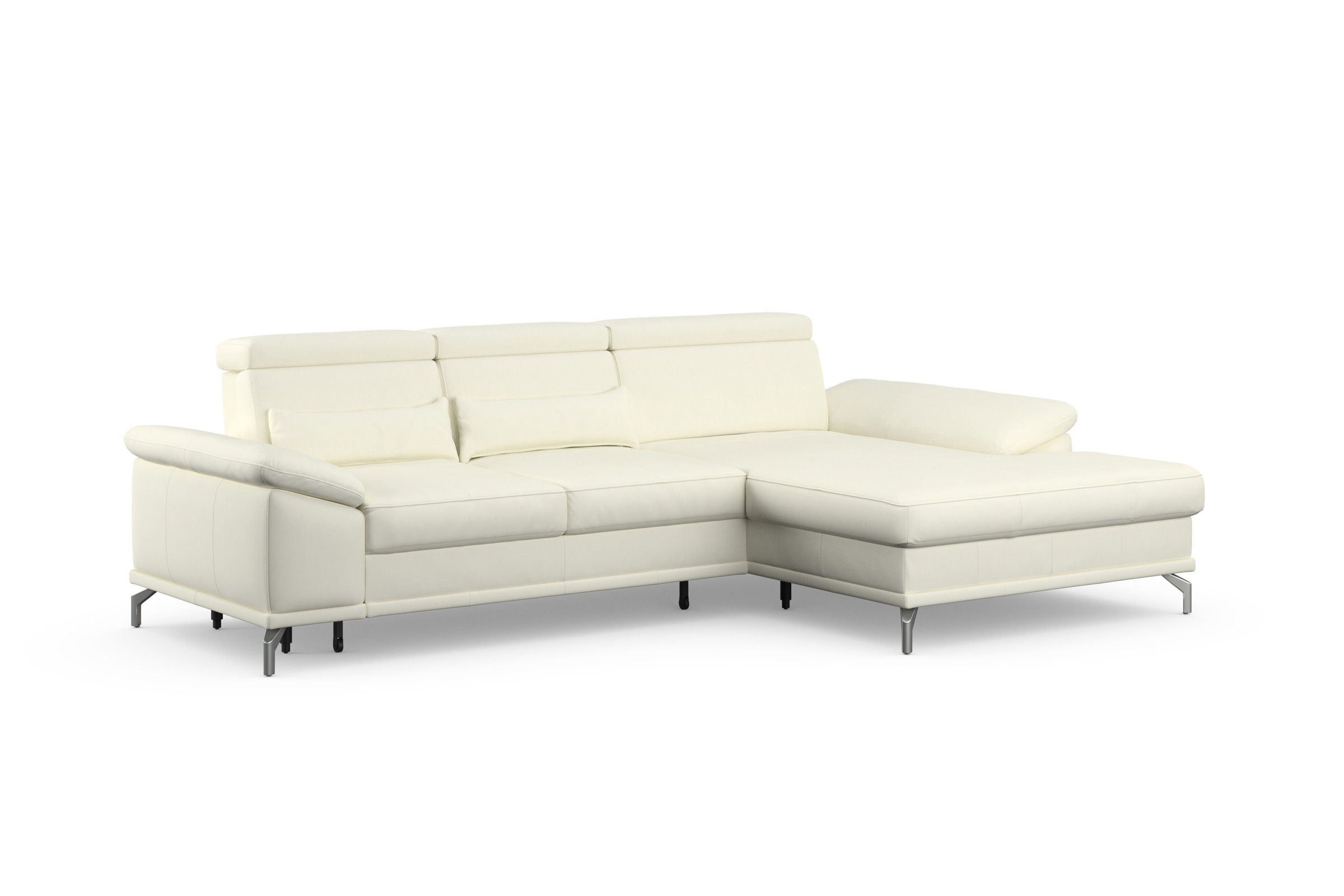 sit&more Ecksofa »Cabrio L-Form, mit Sitztiefenverstellung, Arm- und Kopfteilverstellung«, 2 Nierenkissen, Federkern, optional Bettfunktion und Stauraum