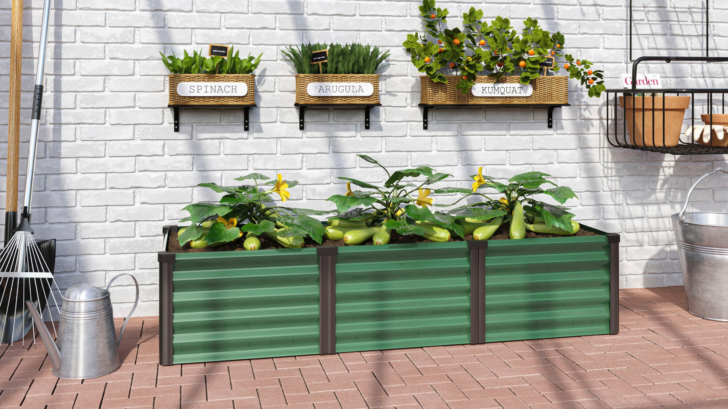 Vitavia Hochbeet »Meta In&Out 401 S«, BxTxH: 65x185x40 cm, seegras/schwarz