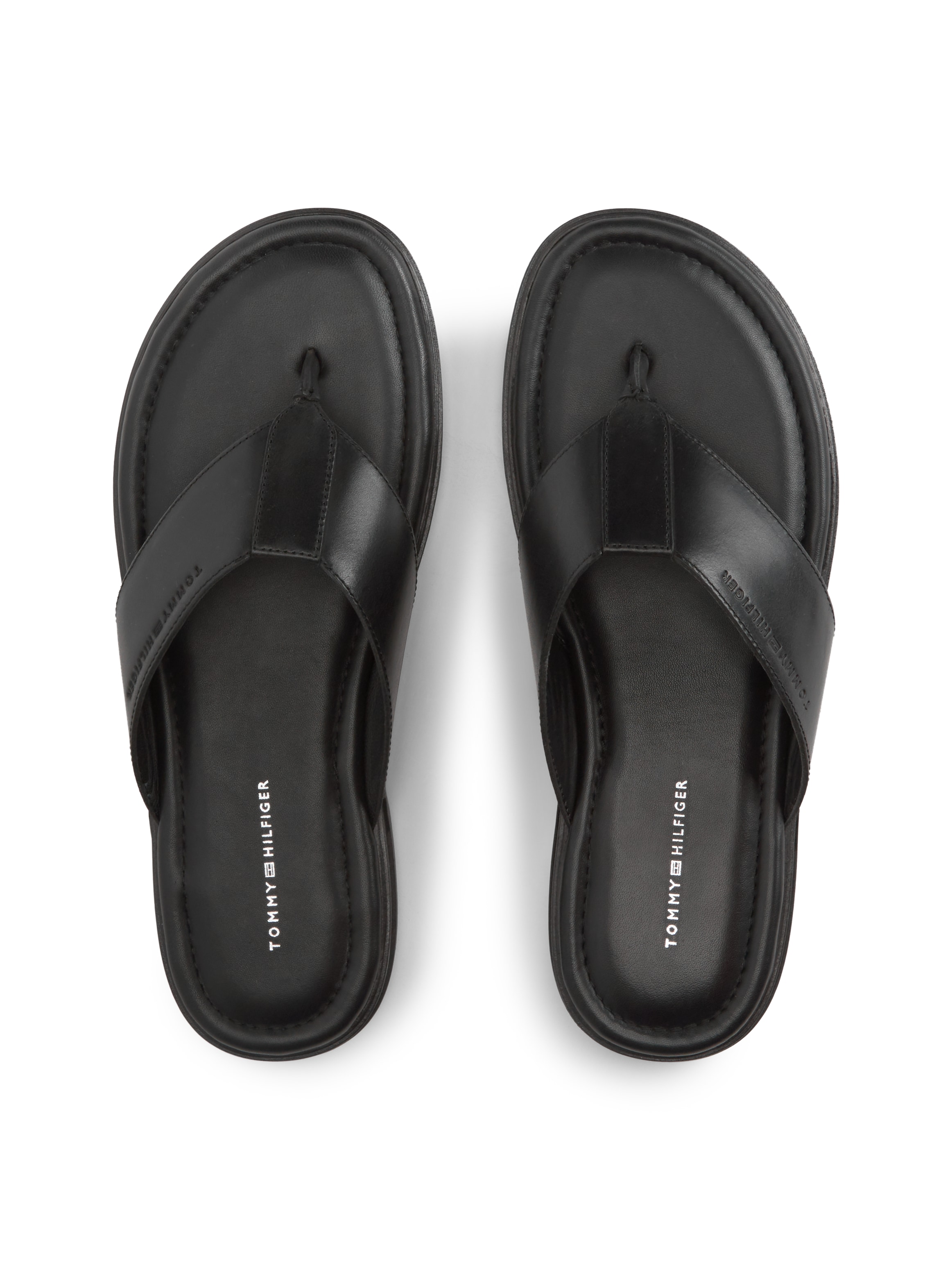 Tommy Hilfiger Zehentrenner »PREMIUM COMFORT LTH TOE SANDAL«  Flats, Sommerschuh mit seitlicher Logoprägung